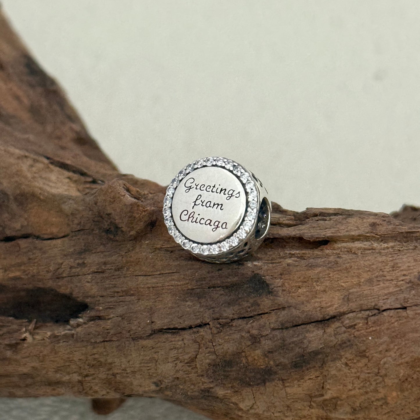 Greetings From Chicago Exclusive Bead Charm S925 Silver for Pandora Bracelet