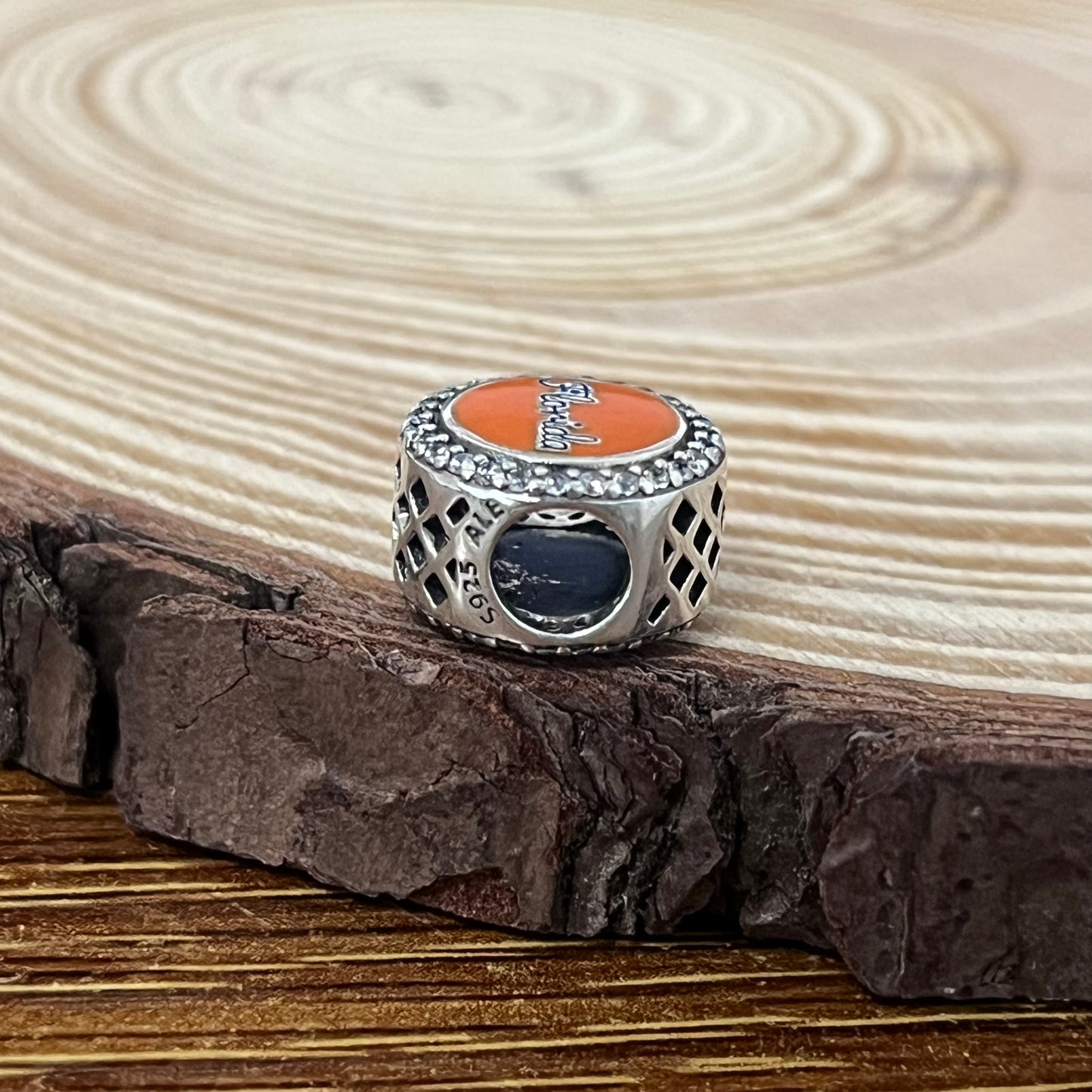 HOME Florida Map Exclusive Bead Charm S925 Silver for Pandora Bracelet