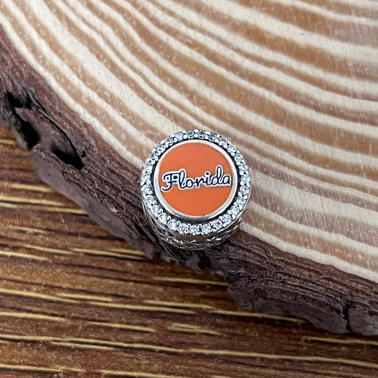 HOME Florida Map Exclusive Bead Charm S925 Silver for Pandora Bracelet