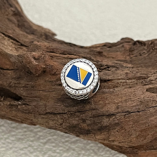 Bosnia and Herzegovina Flag Exclusive Bead Charm for Pandora Bracelet