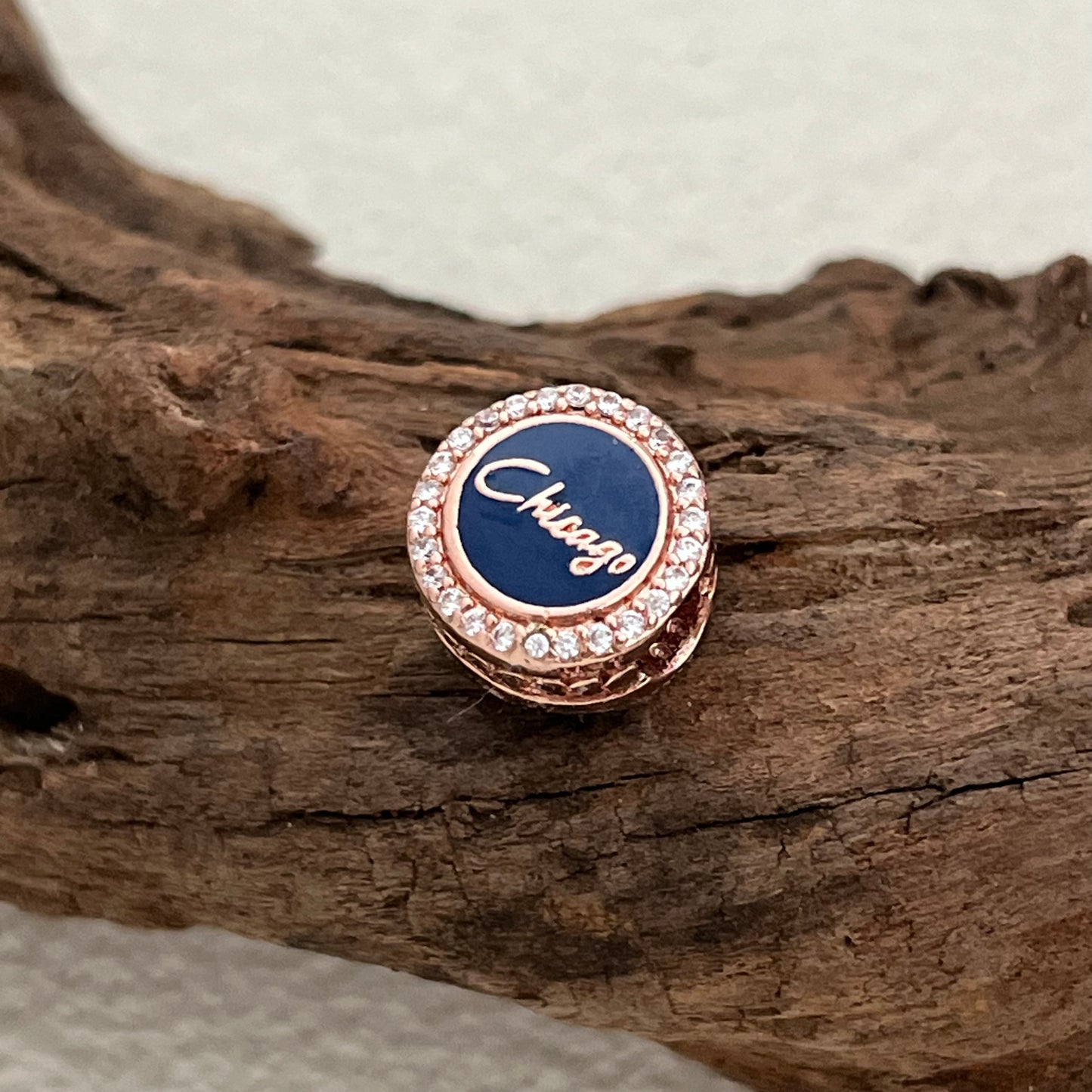Chicago Exclusive Bead Charm Rose Gold for Pandora Bracelet