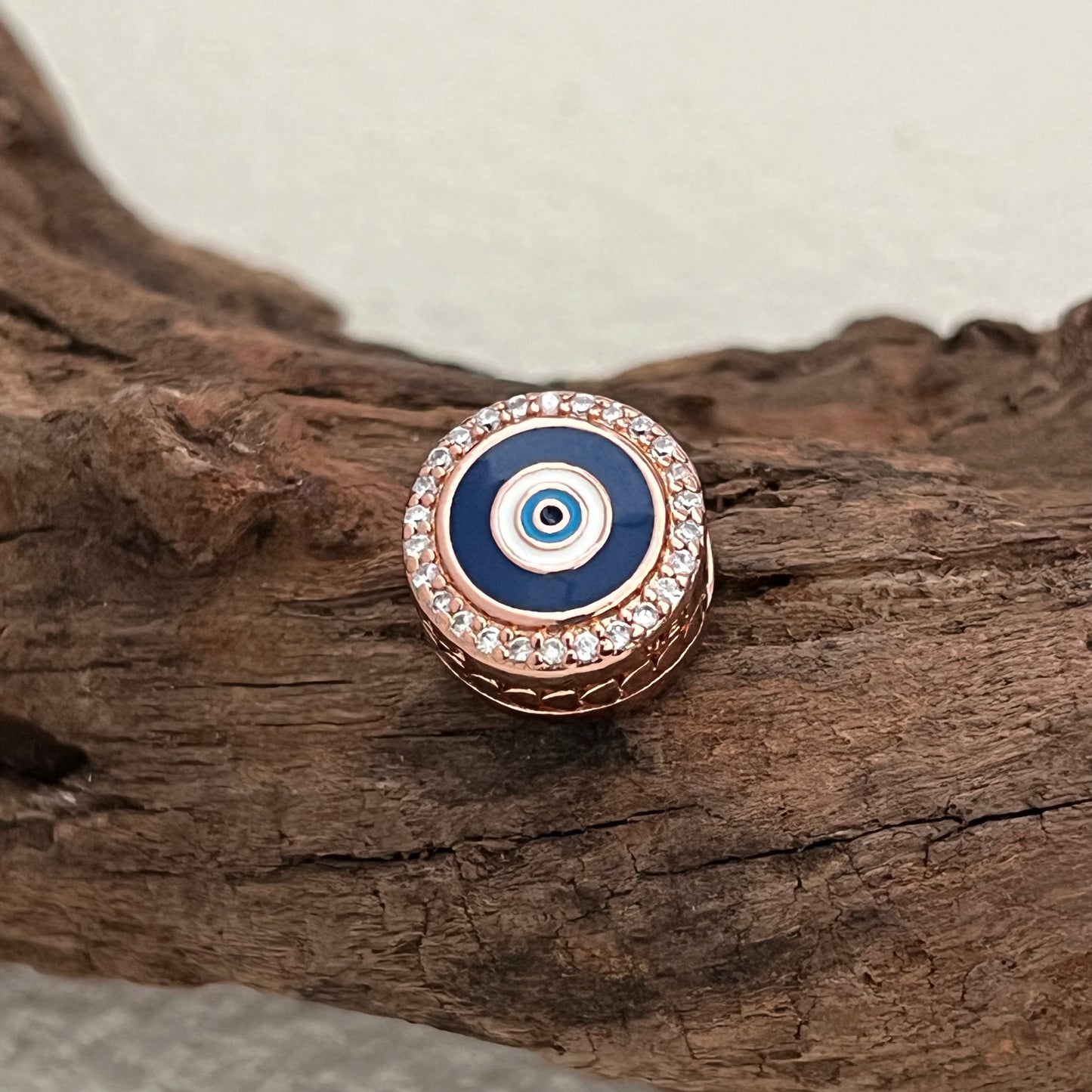 Evil Eye Exclusive Bead Charm Rose Gold Plating for Pandora Bracelet