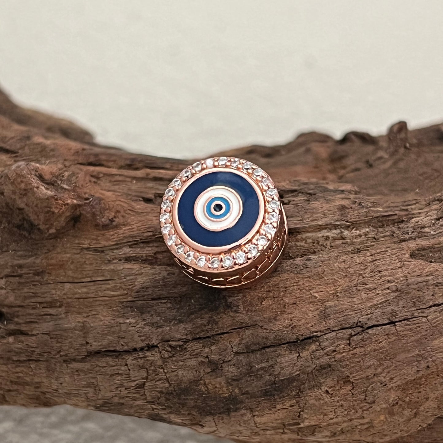 Evil Eye Exclusive Bead Charm Rose Gold Plating for Pandora Bracelet