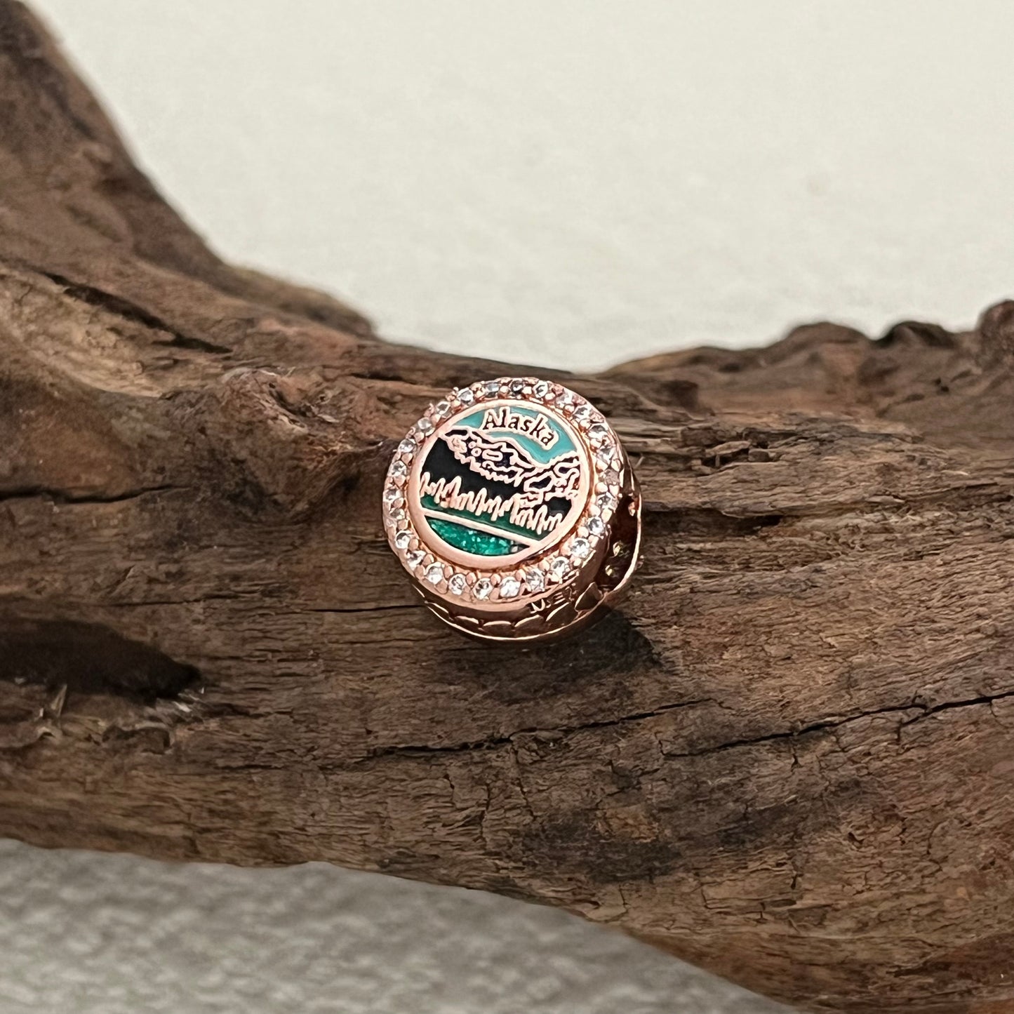 Pandora Ketchikan Alaska Exclusive Bead Rose Gold Plate Charm for Pandora Bracelet