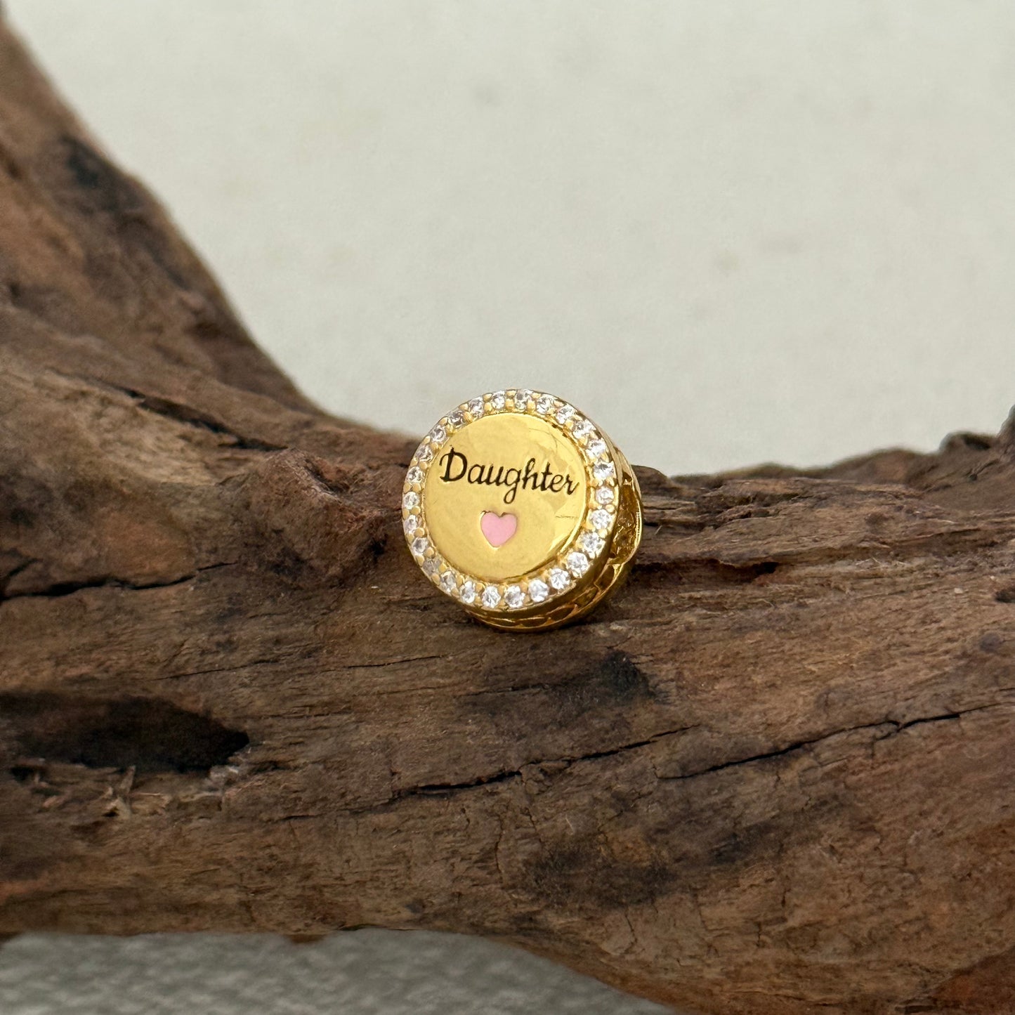 Love Daughter Exclusive Bead Charm Gold plating for Pandora Bracelet