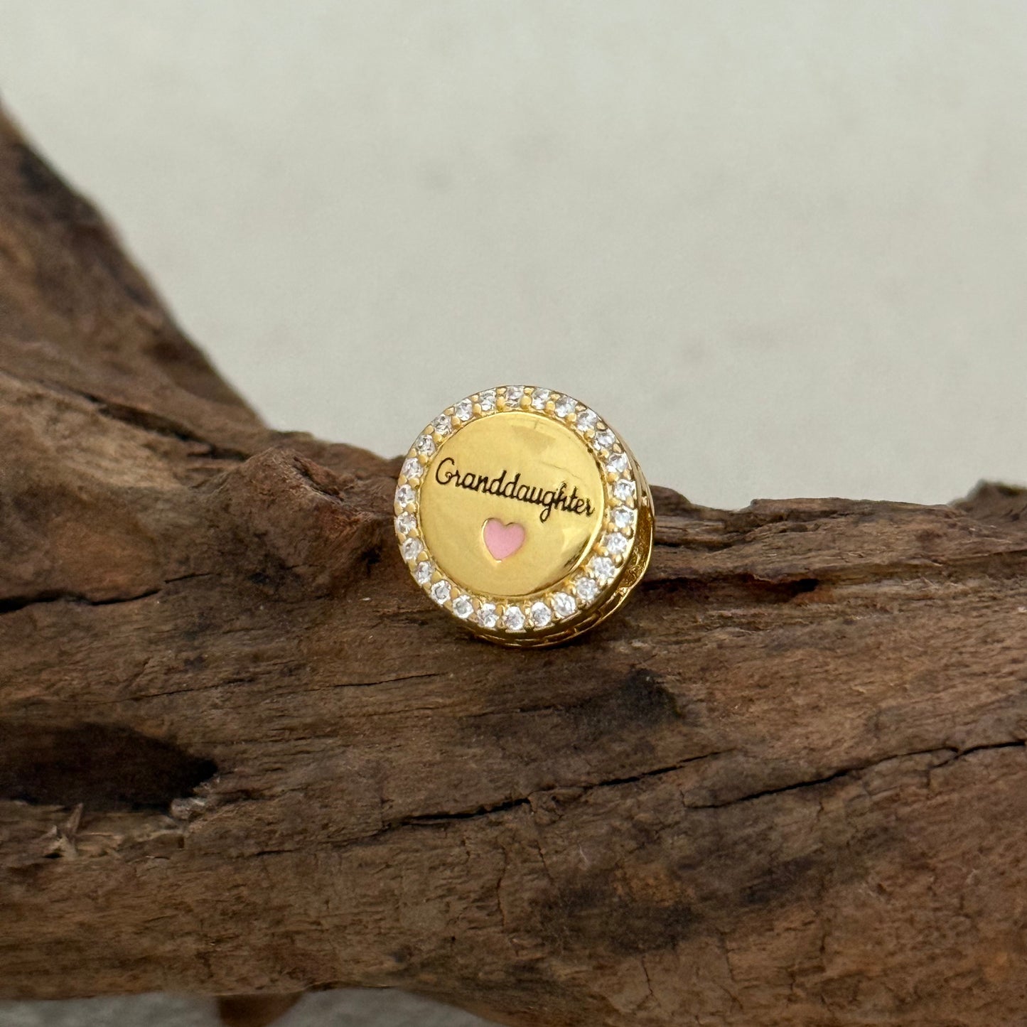 Love Granddaughter Exclusive Bead Charm Gold plating for Pandora Bracelet