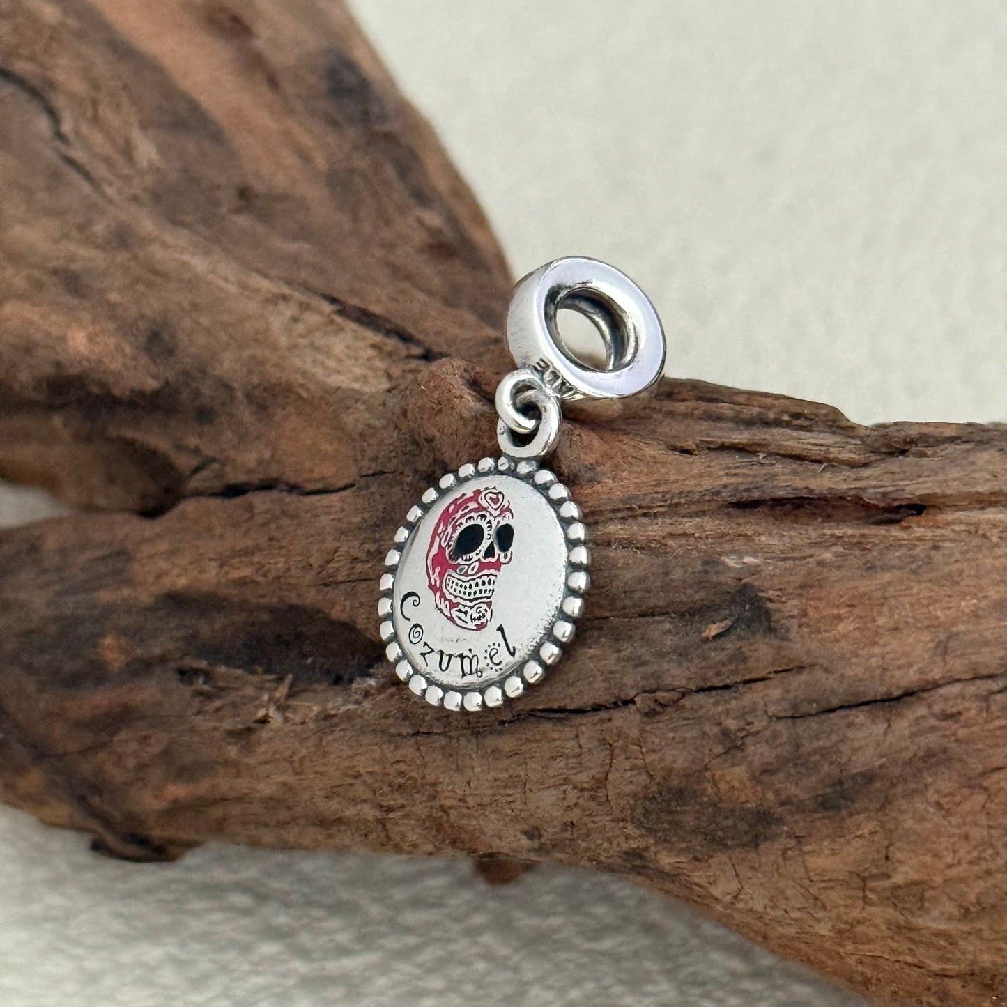 Cozumel Mexico Skull Exclusive Dangle Charm Pendant for Pandora Bracelet