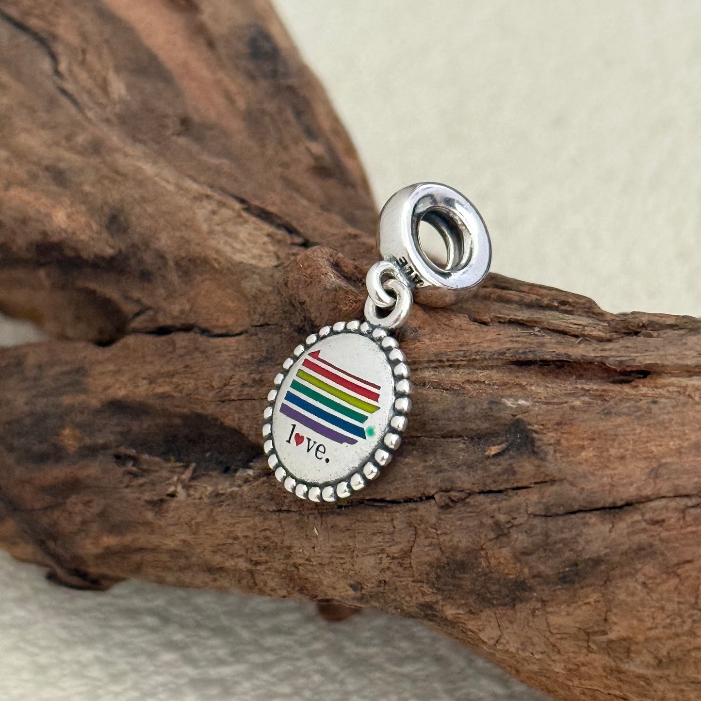 Pennsylvania Rainbow Map Exclusive Dangle Charm Pendant for Pandora Bracelet