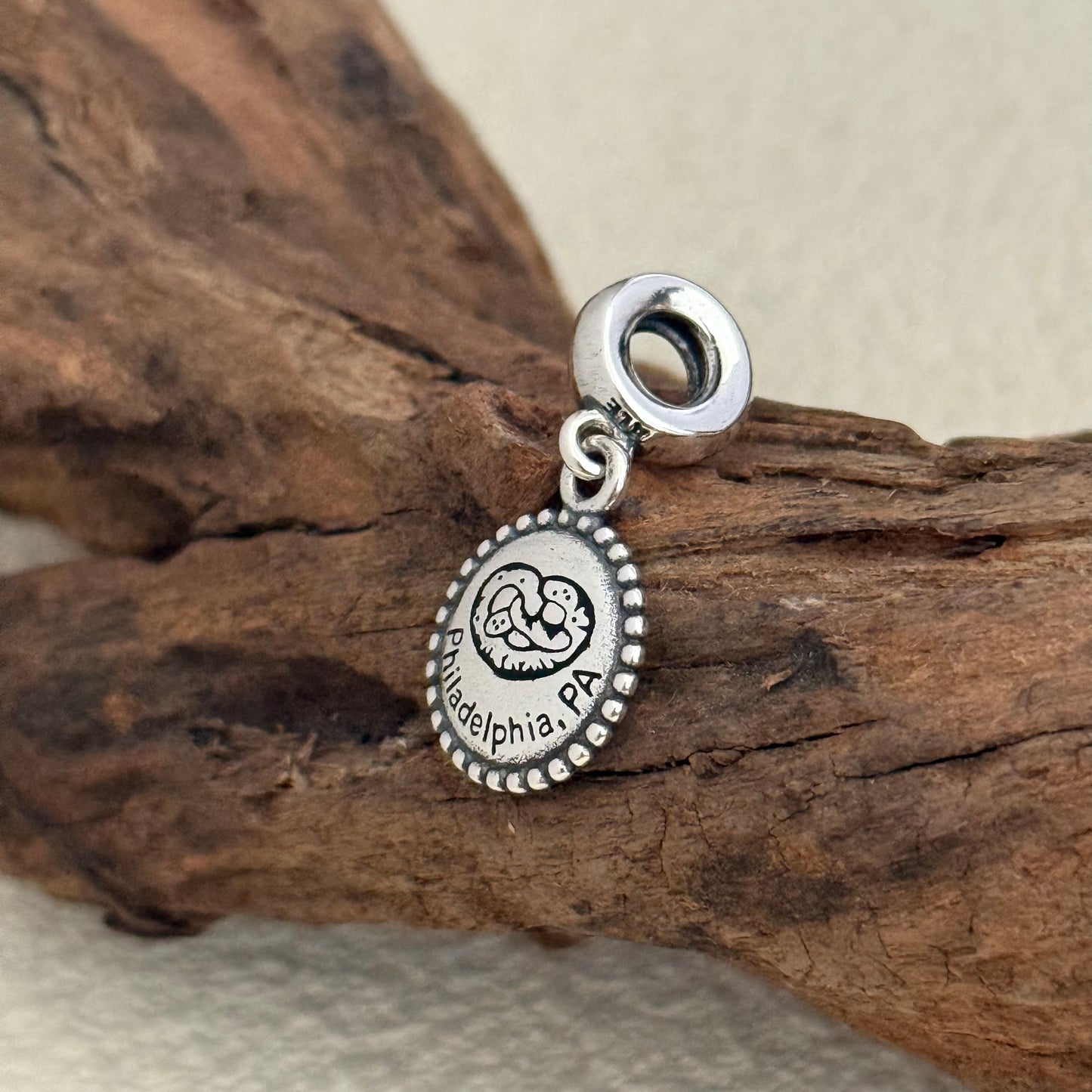Philadelphia,PA Pretzel Exclusive Dangle Charm Pendant for Pandora Bracelet