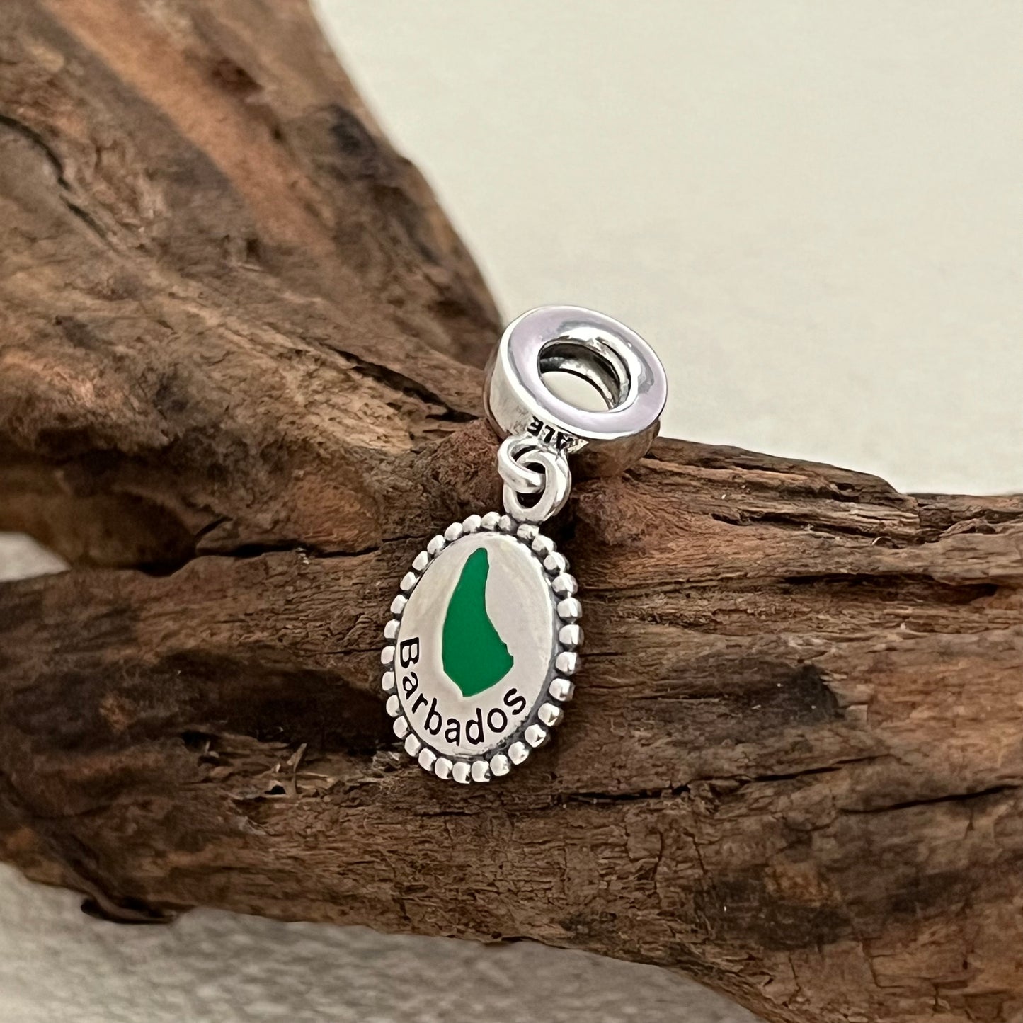Barbados Map Exclusive Dangle Charm Pendant for Pandora Bracelet