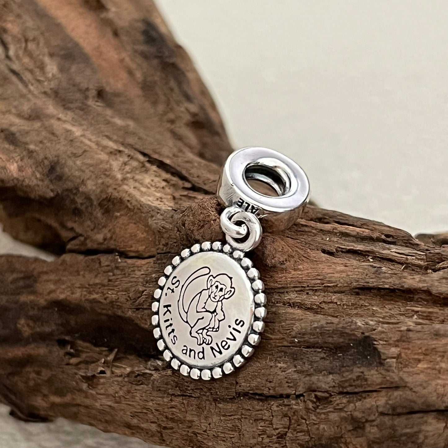 Saint Kitts and Nevis Monkey Exclusive Dangle Charm Pendant for Pandora Bracelet