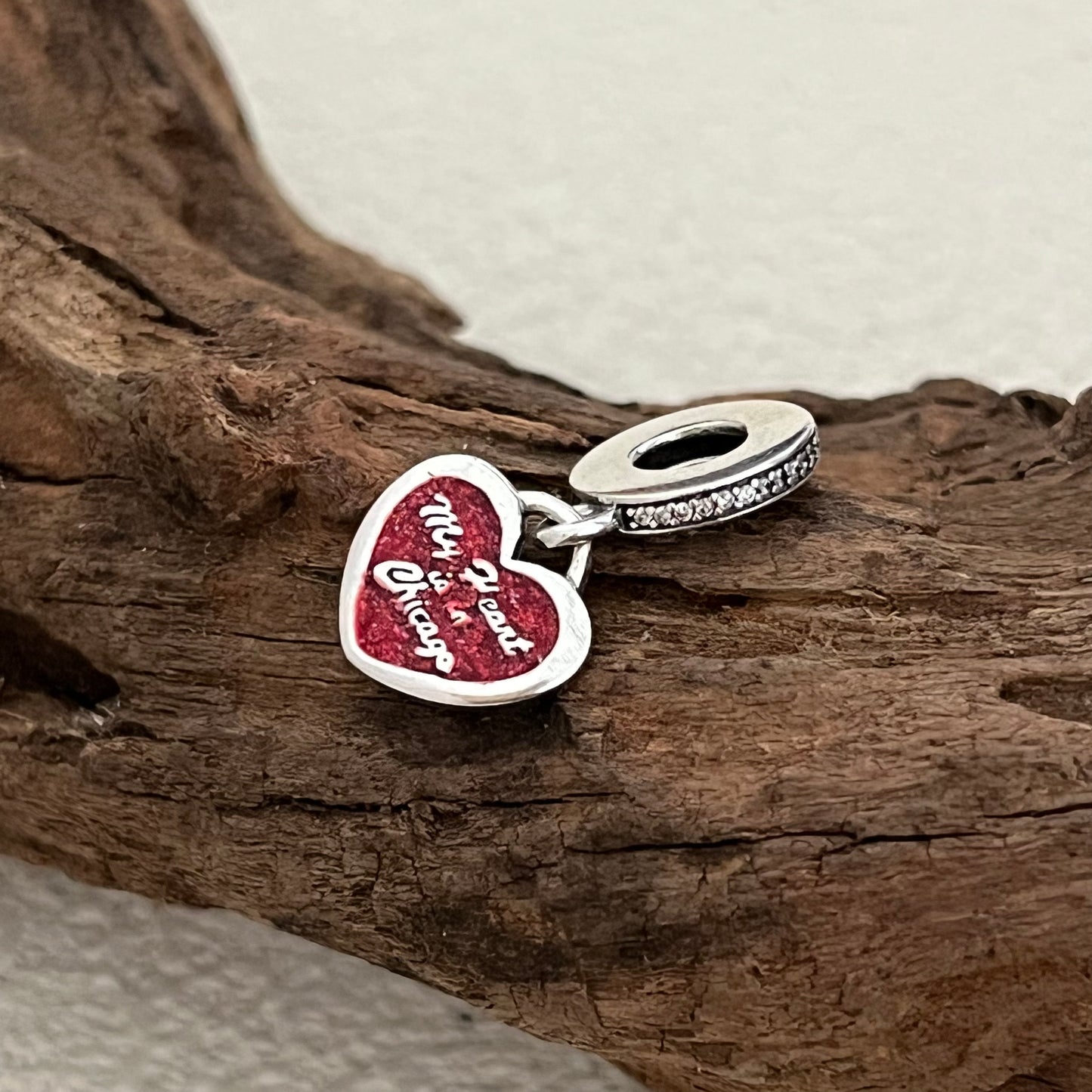My Heart is in Chicago Be Mine Exclusive Heart Dangle Charm Pendant for Pandora Bracelet