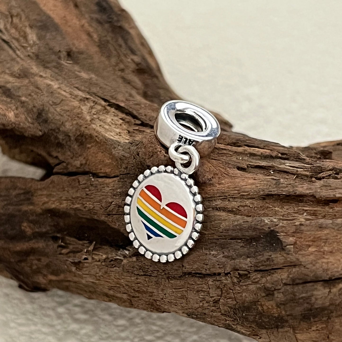 Pride Rainbow Heart Exclusive Dangle Charm Pendant for Pandora Bracelet