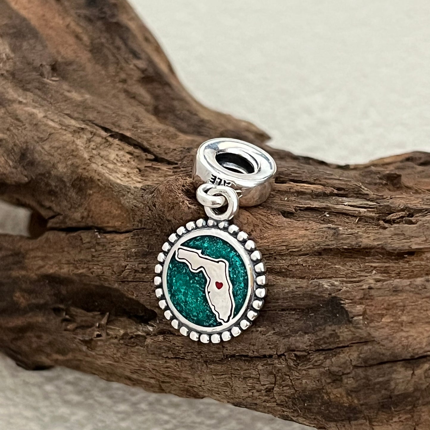 Florida Map LOVE FL HOME Exclusive Dangle Charm Pendant for Pandora Bracelet