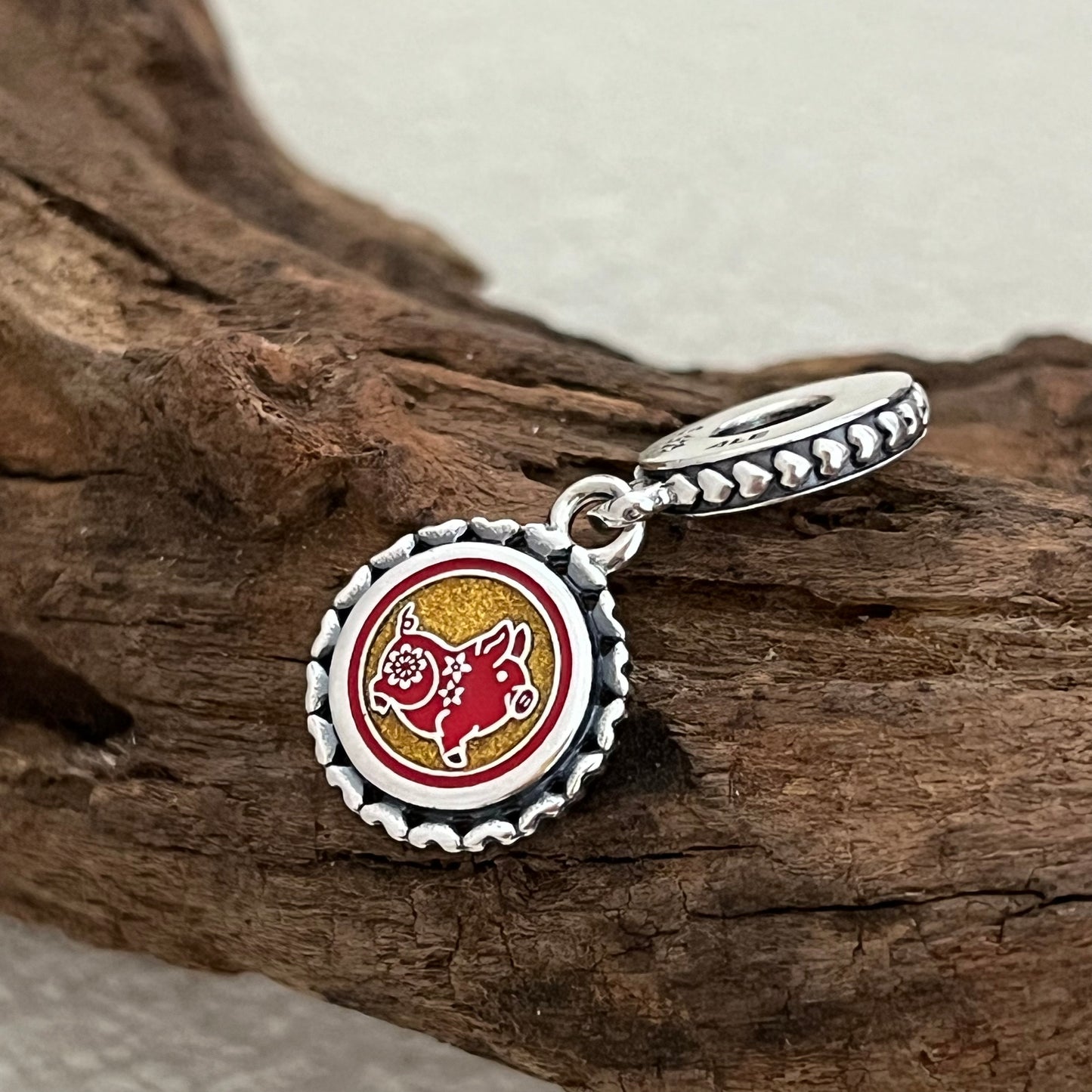 Happy New Year 2019 Pig Year China Exclusive Dangle Charm Pendant for Pandora Bracelet