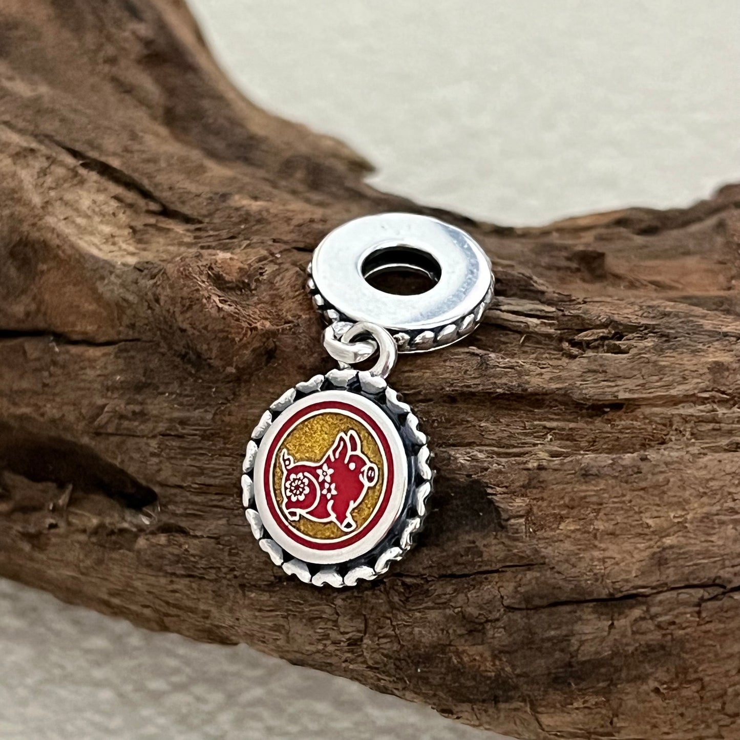 Happy New Year 2019 Pig Year China Exclusive Dangle Charm Pendant for Pandora Bracelet