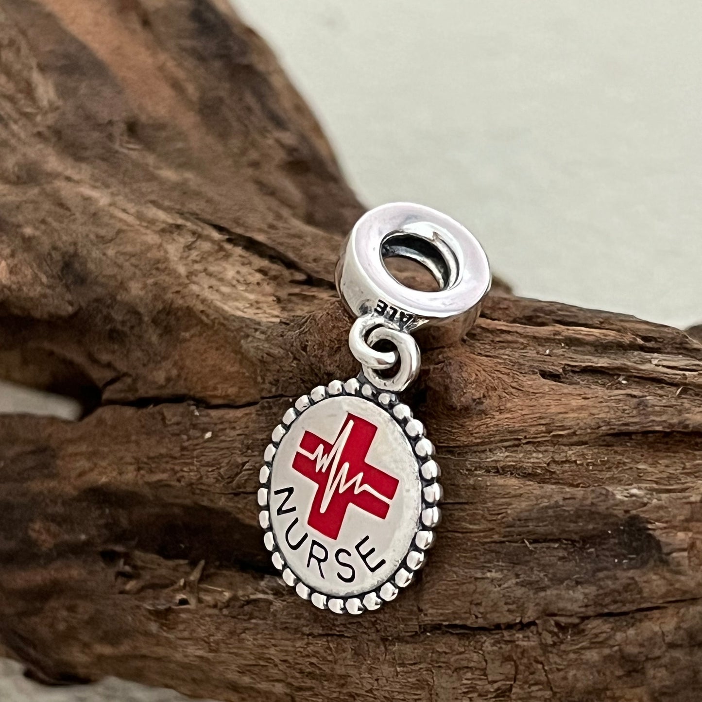 Nurse Red Cross and Pulse Exclusive Dangle Charm Pendant for Pandora Bracelet