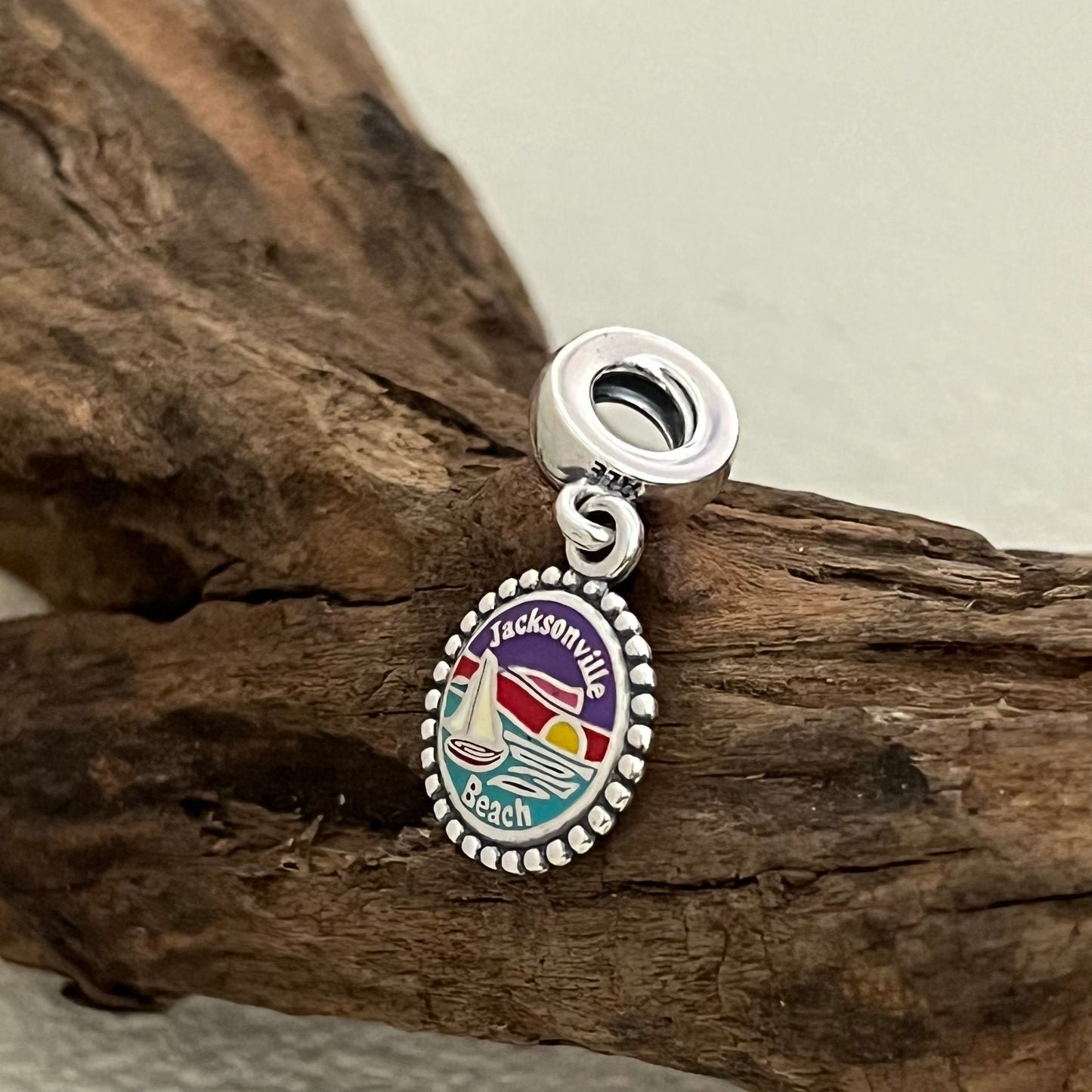 Florida Jacksonville Beach Exclusive Dangle Charm Pendant for Pandora Bracelet
