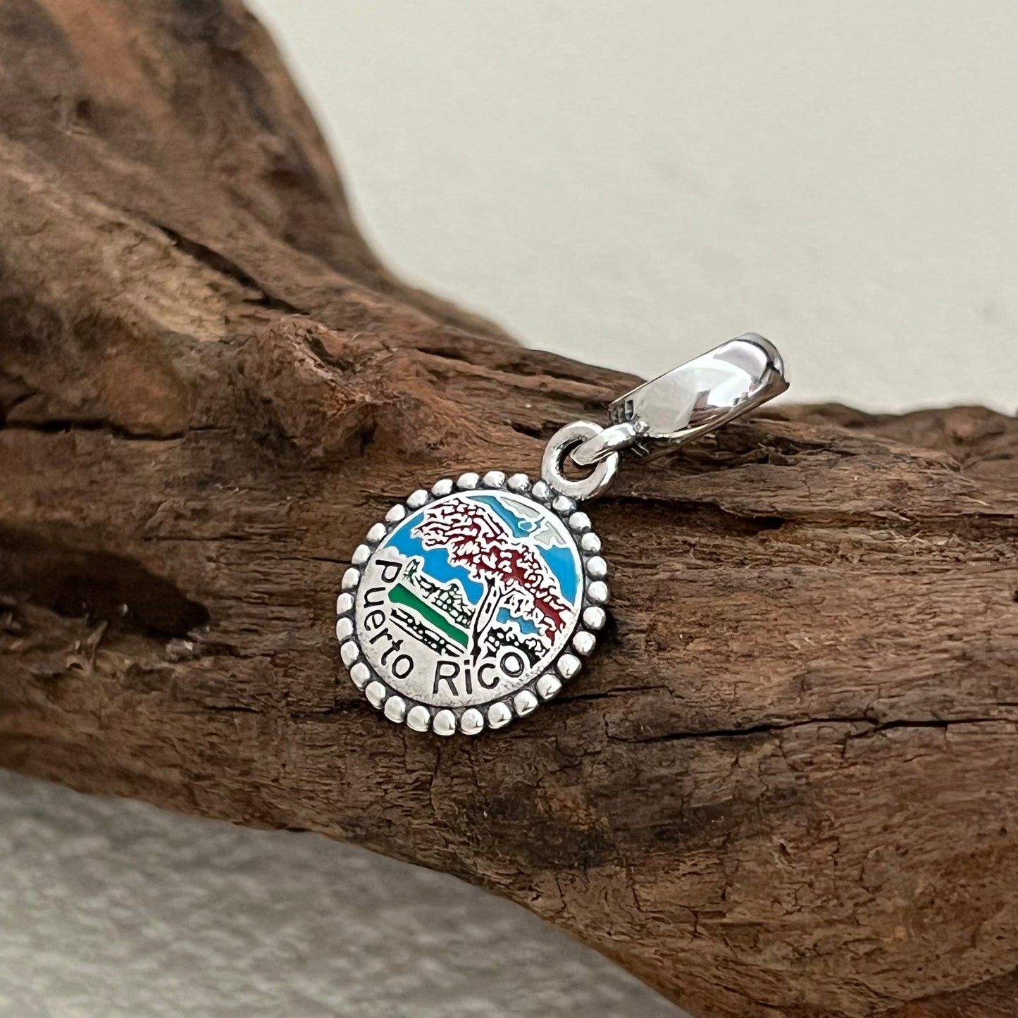 Puerto Rico Flamboyan tree Exclusive Dangle Charm Pendant for Pandora Bracelet