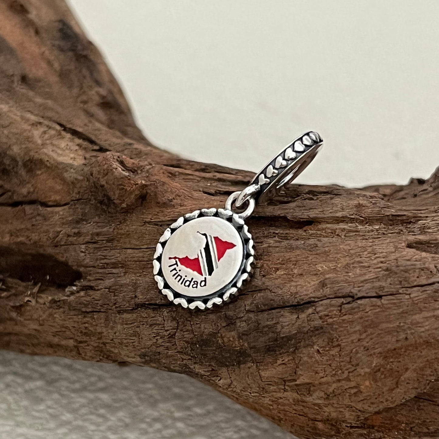 Trinidad Tobago Flag Map Exclusive Dangle Charm Pendant for Pandora Bracelet