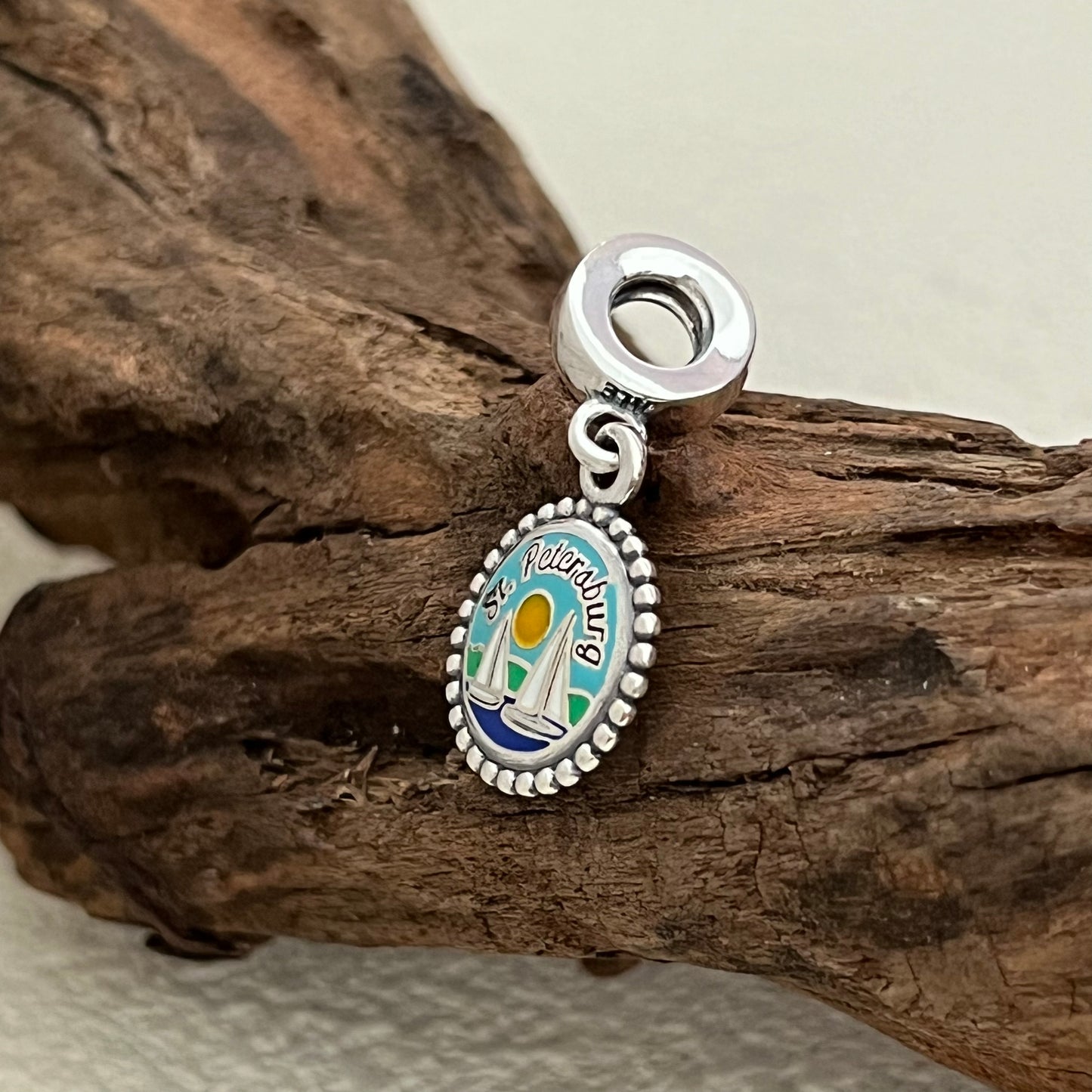 St.Petersburg Beach Sailboat Exclusive Dangle Charm Pendant for Pandora Bracelet