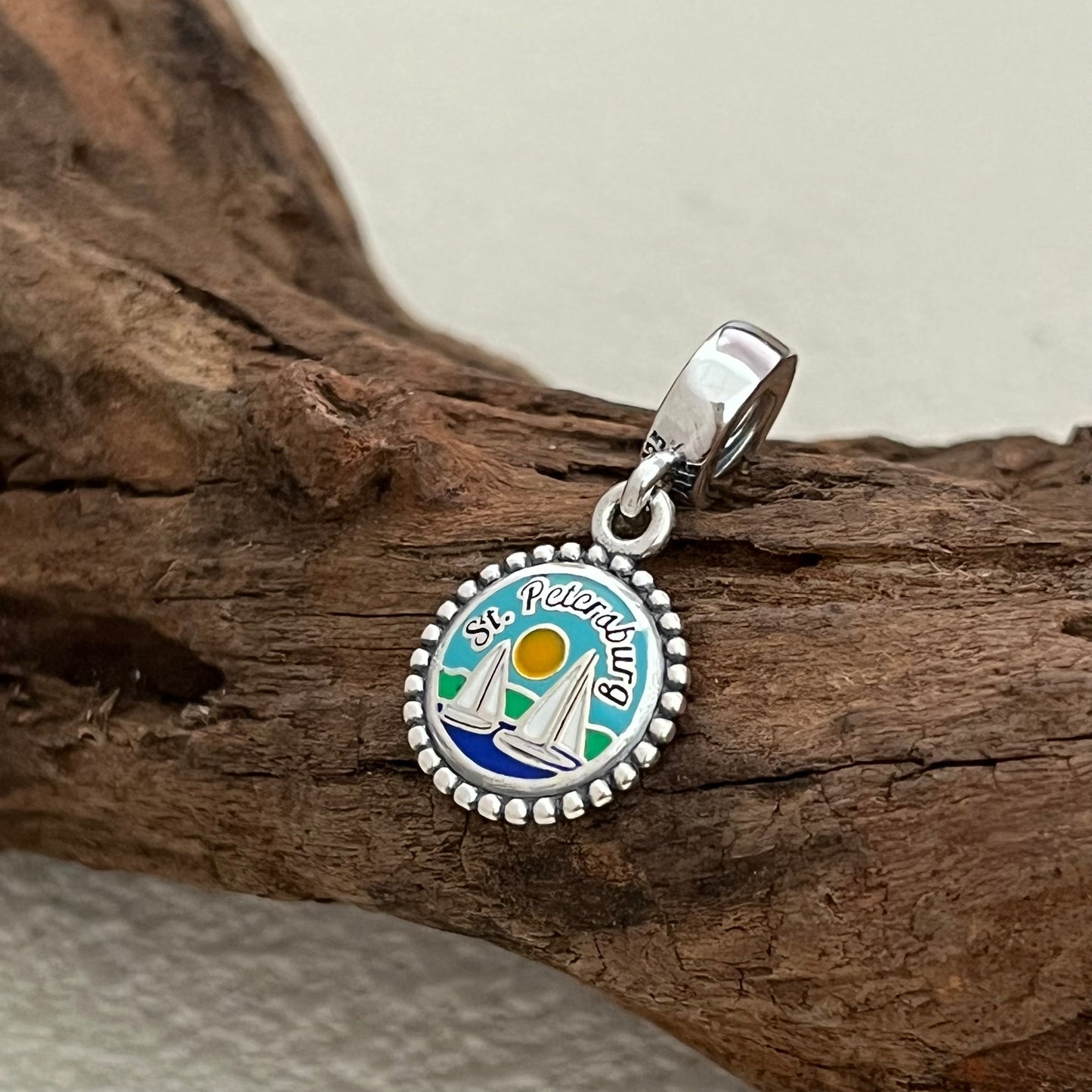 St.Petersburg Beach Sailboat Exclusive Dangle Charm Pendant for Pandora Bracelet