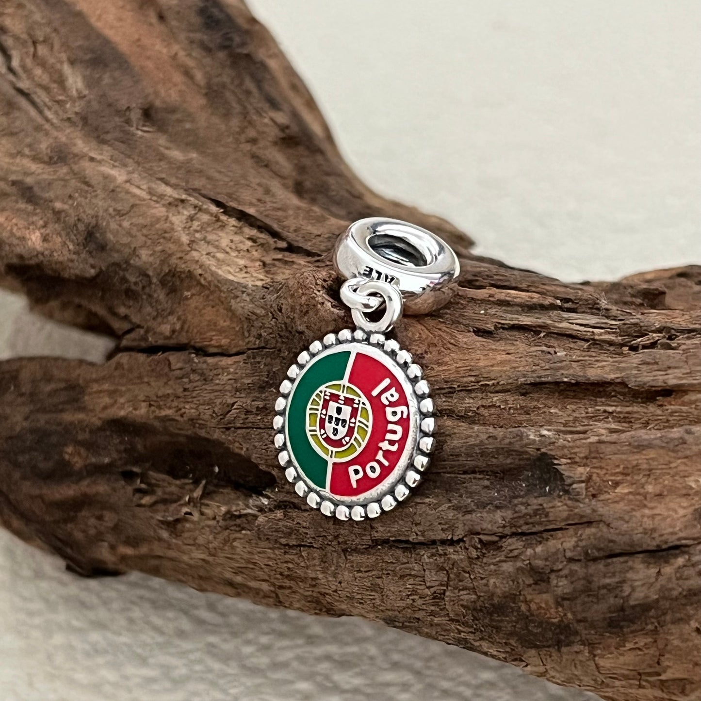 Portuguese Republic Flag Exclusive Dangle Charm Pendant for Pandora Bracelet