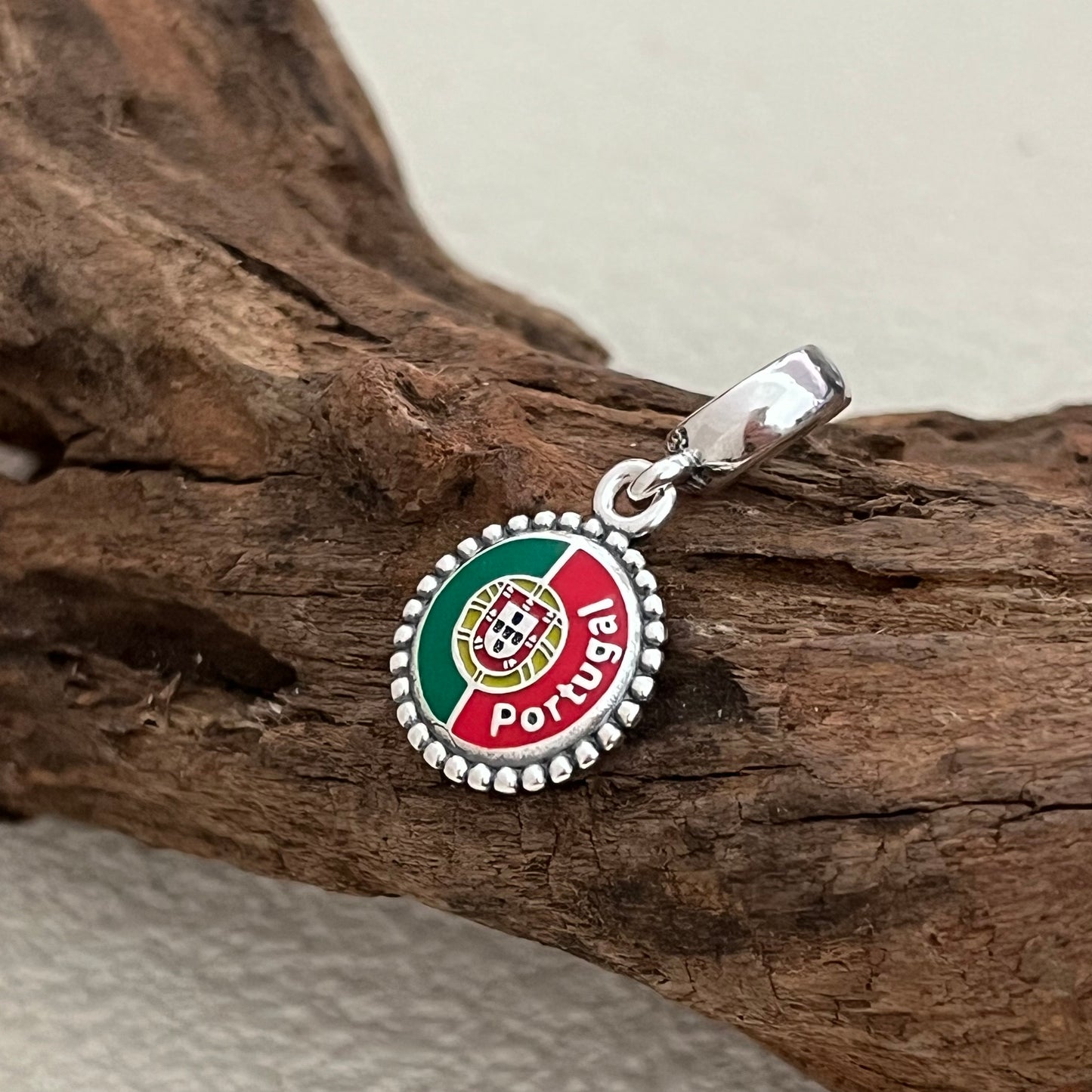 Portuguese Republic Flag Exclusive Dangle Charm Pendant for Pandora Bracelet