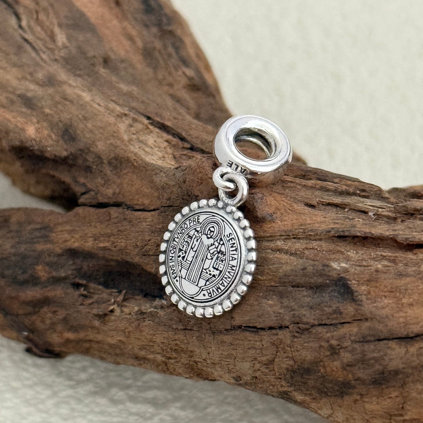 Sentia Mvniamvr EIVS.IN.OBITV.NRO.PRAE. Saint Benedict Exclusive Dangle Charm for Pandora Bracelet