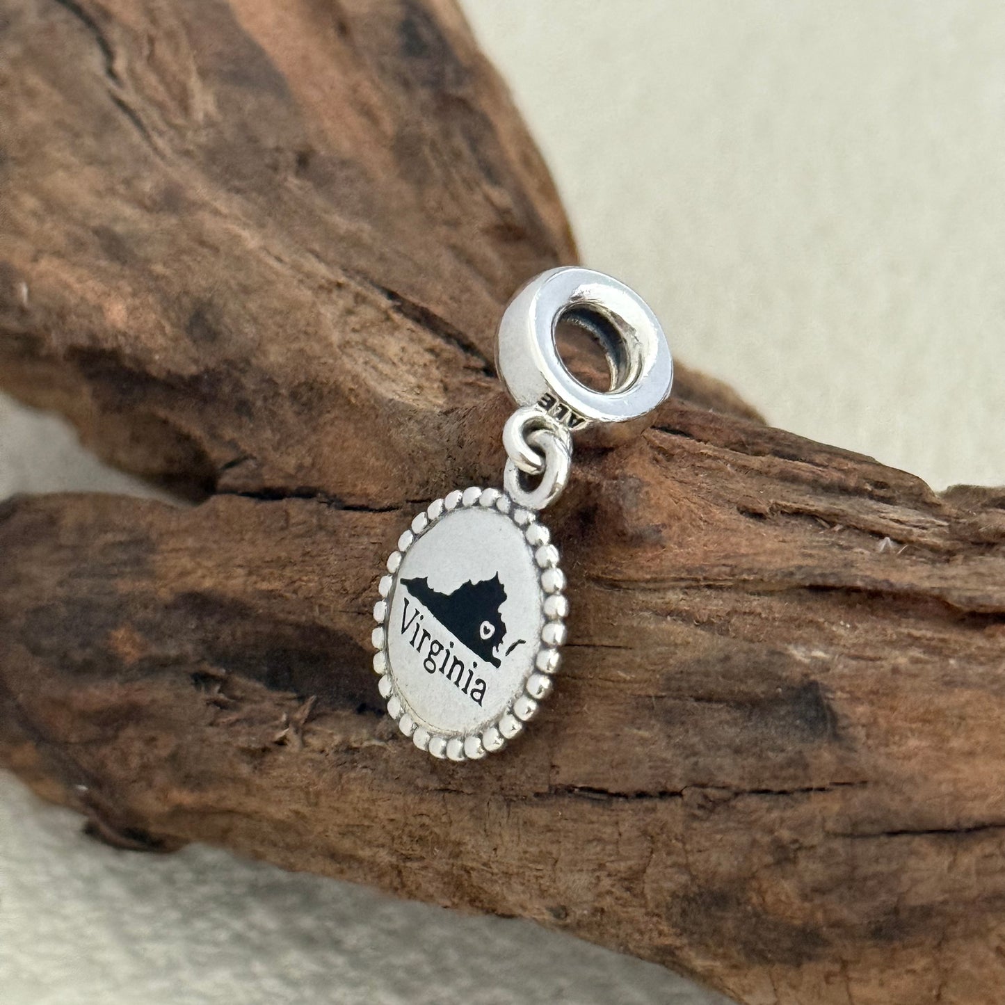 Virginia Map Exclusive Dangle Charm Pendant for Pandora Bracelet