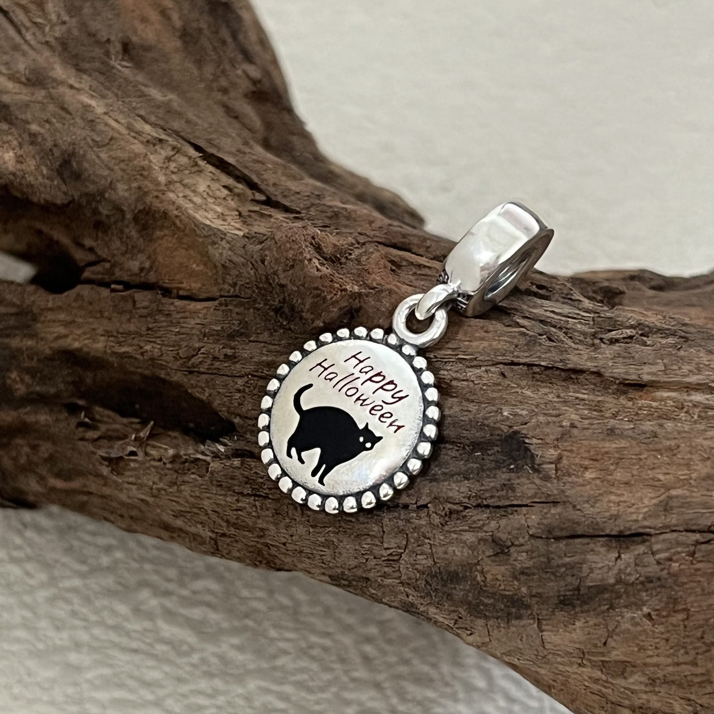 Happy Halloween Cat Exclusive Dangle Charm Pendant for Pandora Bracelet