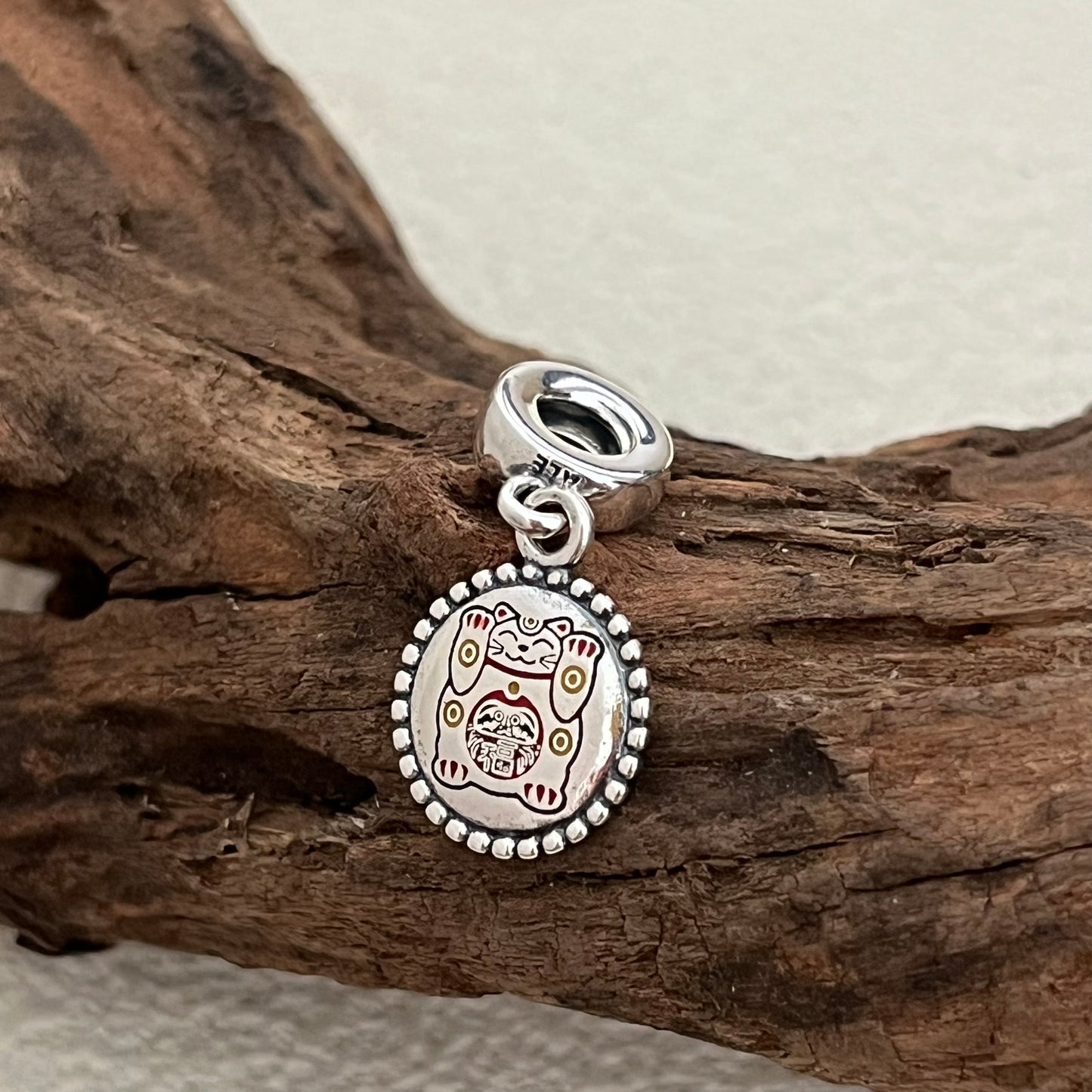 Lucky Cat Fortune Cat Exclusive Dangle Charm Pendant for Pandora Bracelet