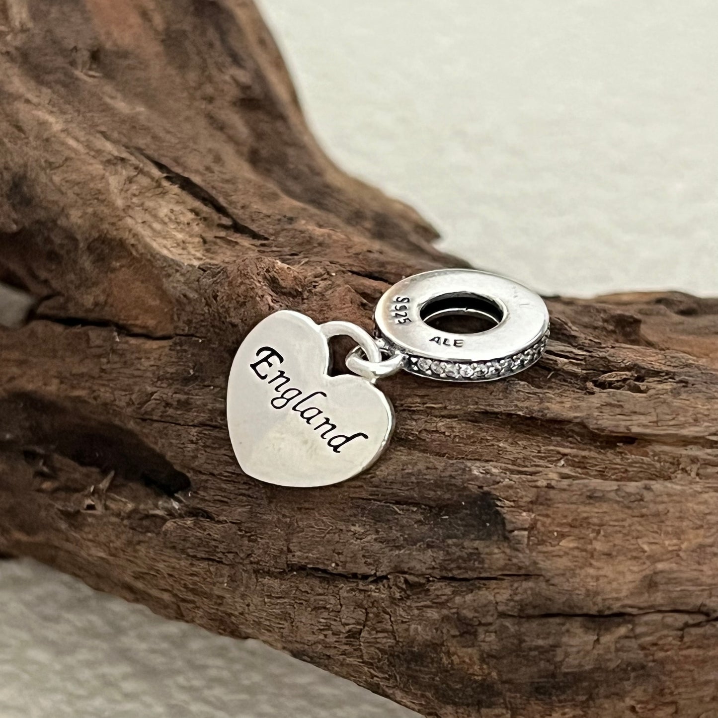 England Flag Heart Exclusive Dangle Charm Pendant for Pandora Bracelet