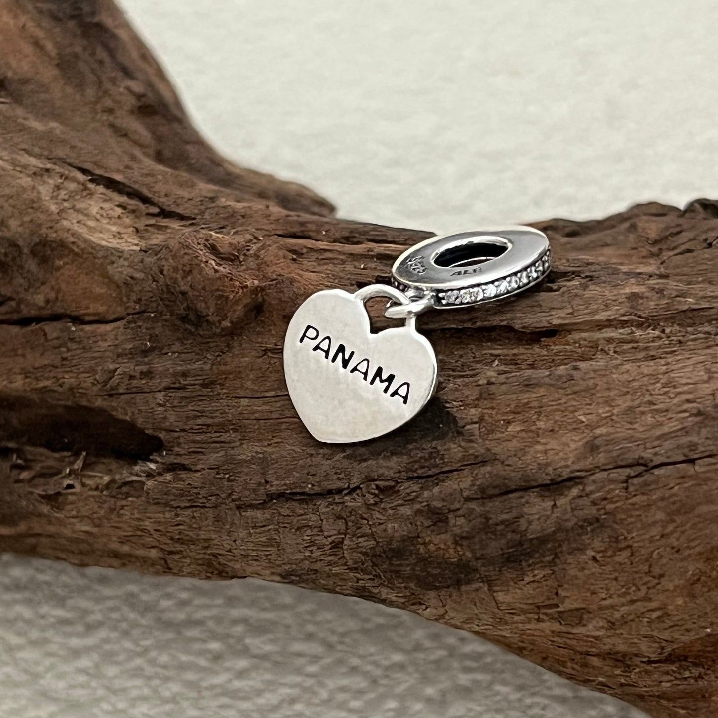 Panama Flag Heart Exclusive Dangle Charm Pendant for Pandora Bracelet
