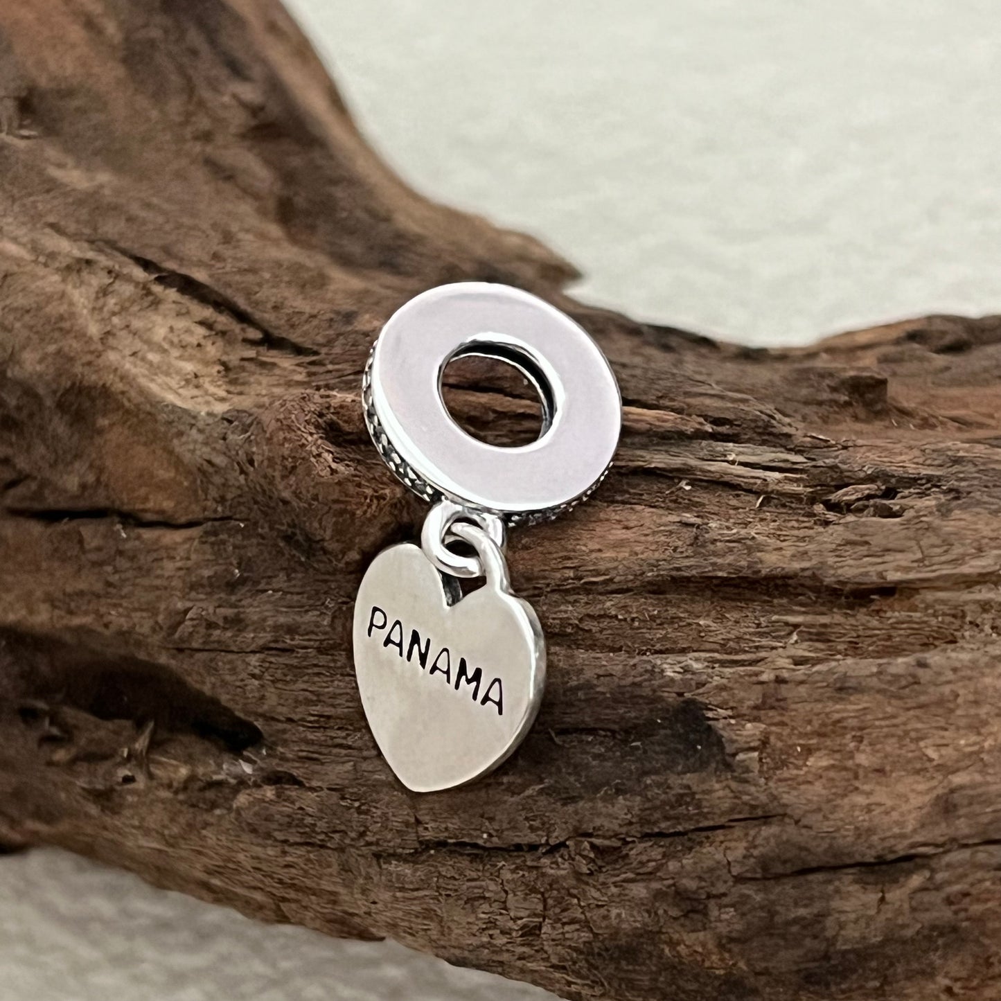 Panama Flag Heart Exclusive Dangle Charm Pendant for Pandora Bracelet