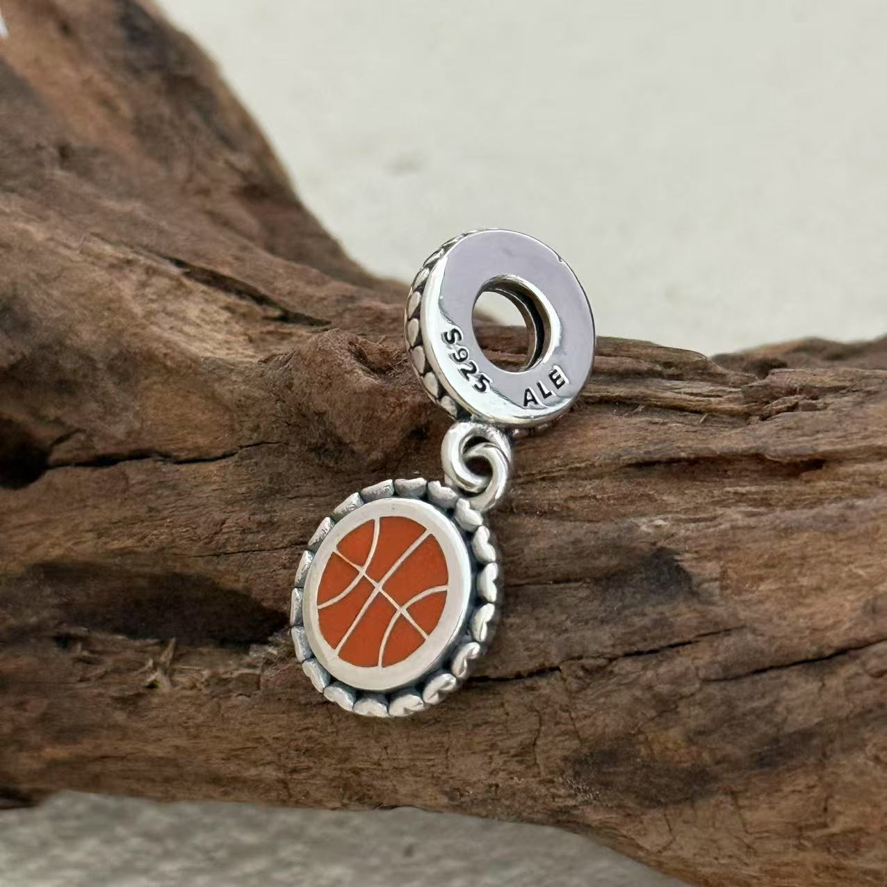 Basketball Swoosh! Exclusive Dangle Charm Pendant for Pandora Bracelet
