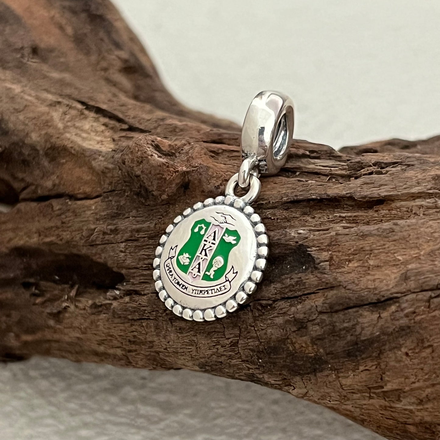Alpha Kappa Alpha Flag A.K.A Exclusive Dangle Charm Pendant for Pandora Bracelet