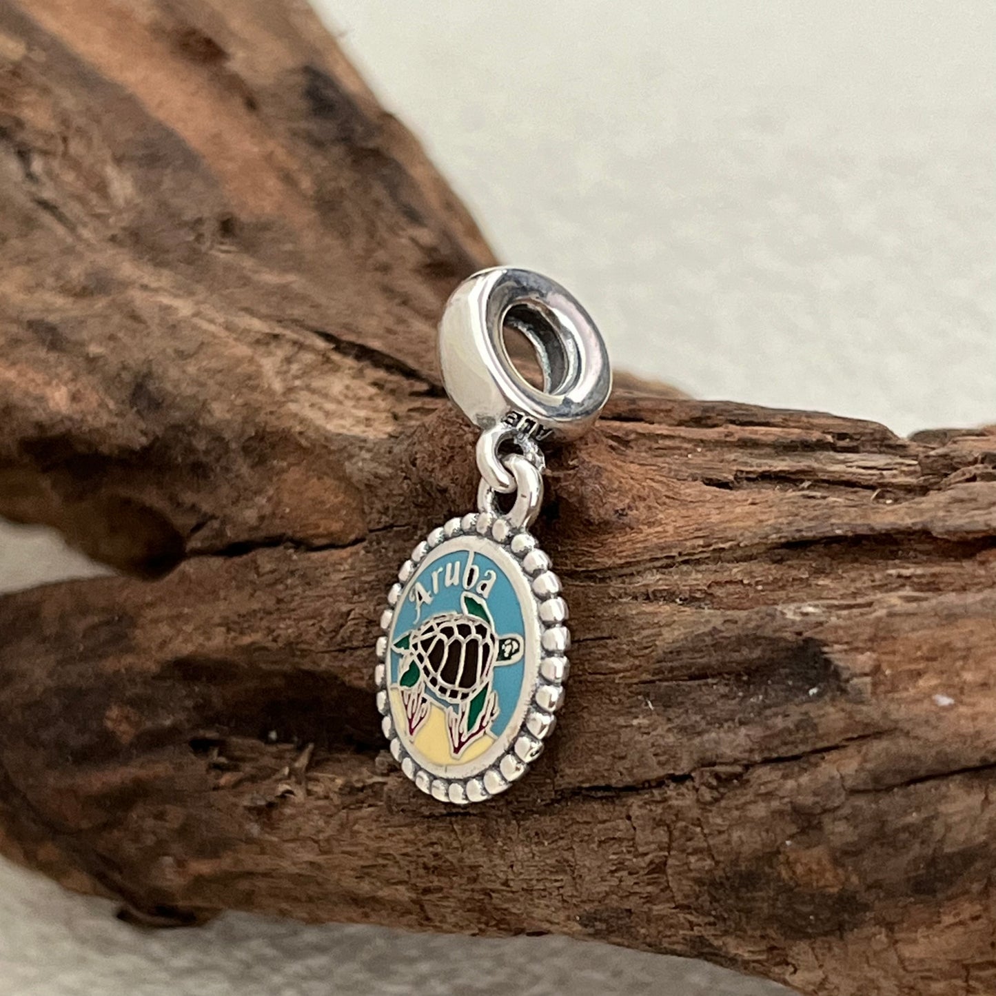 Aruba Sea turtle Beach Exclusive Dangle Charm Pendant for Pandora Bracelet S925 Silver