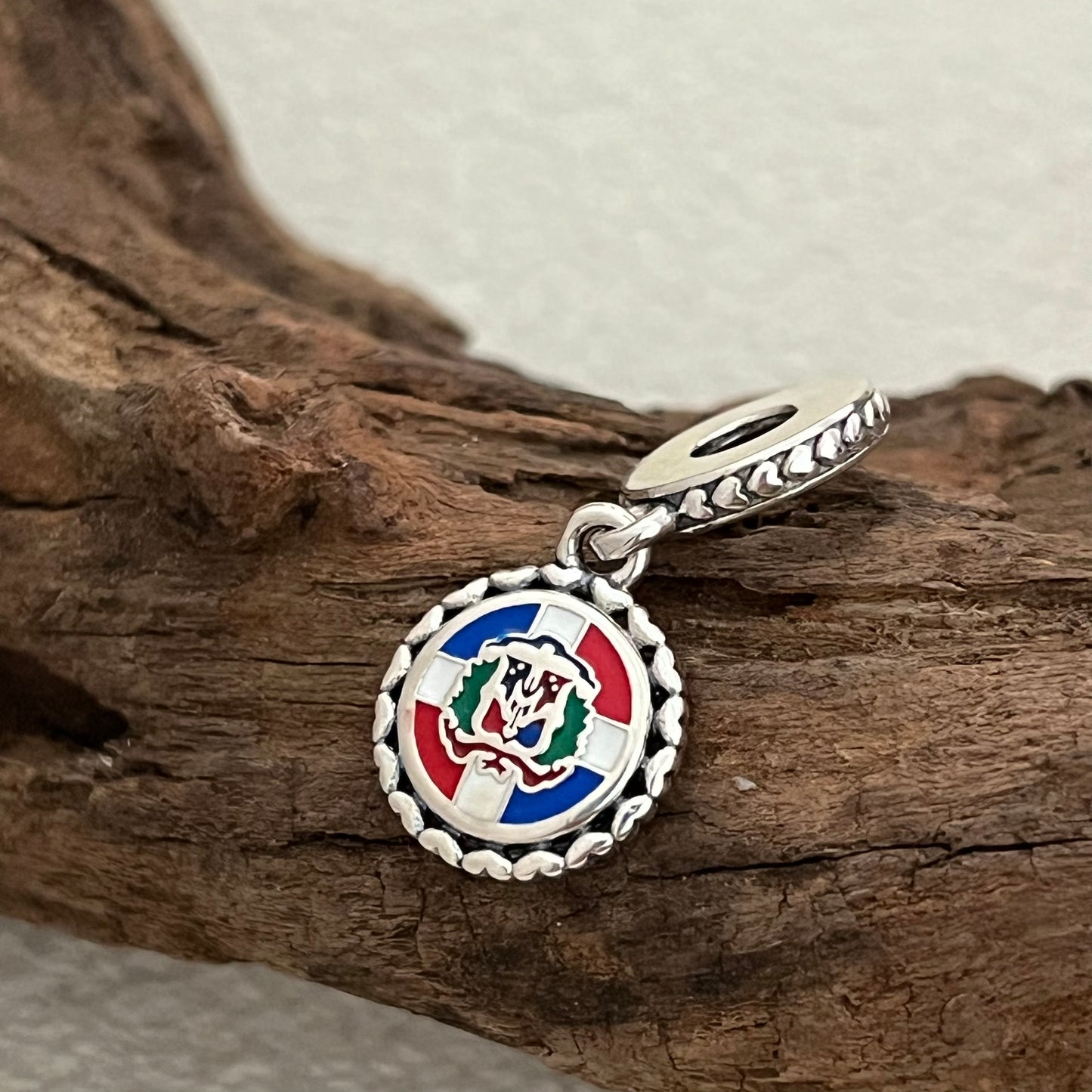 Dominican Republic Exclusive Dangle Charm Pendant for Pandora Bracelet S925 Silver