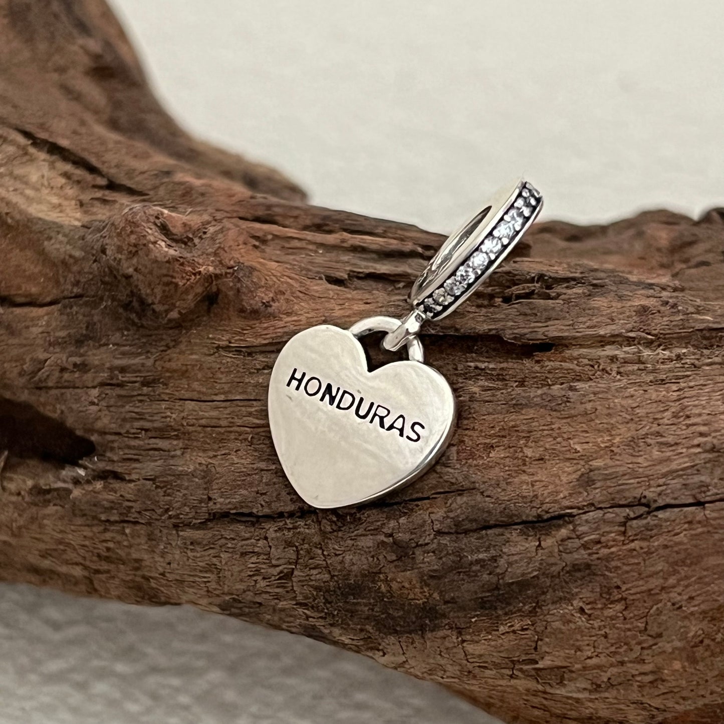 Honduras Flag Heart Exclusive Dangle Charm Pendant for Pandora Bracelet S925 Silver