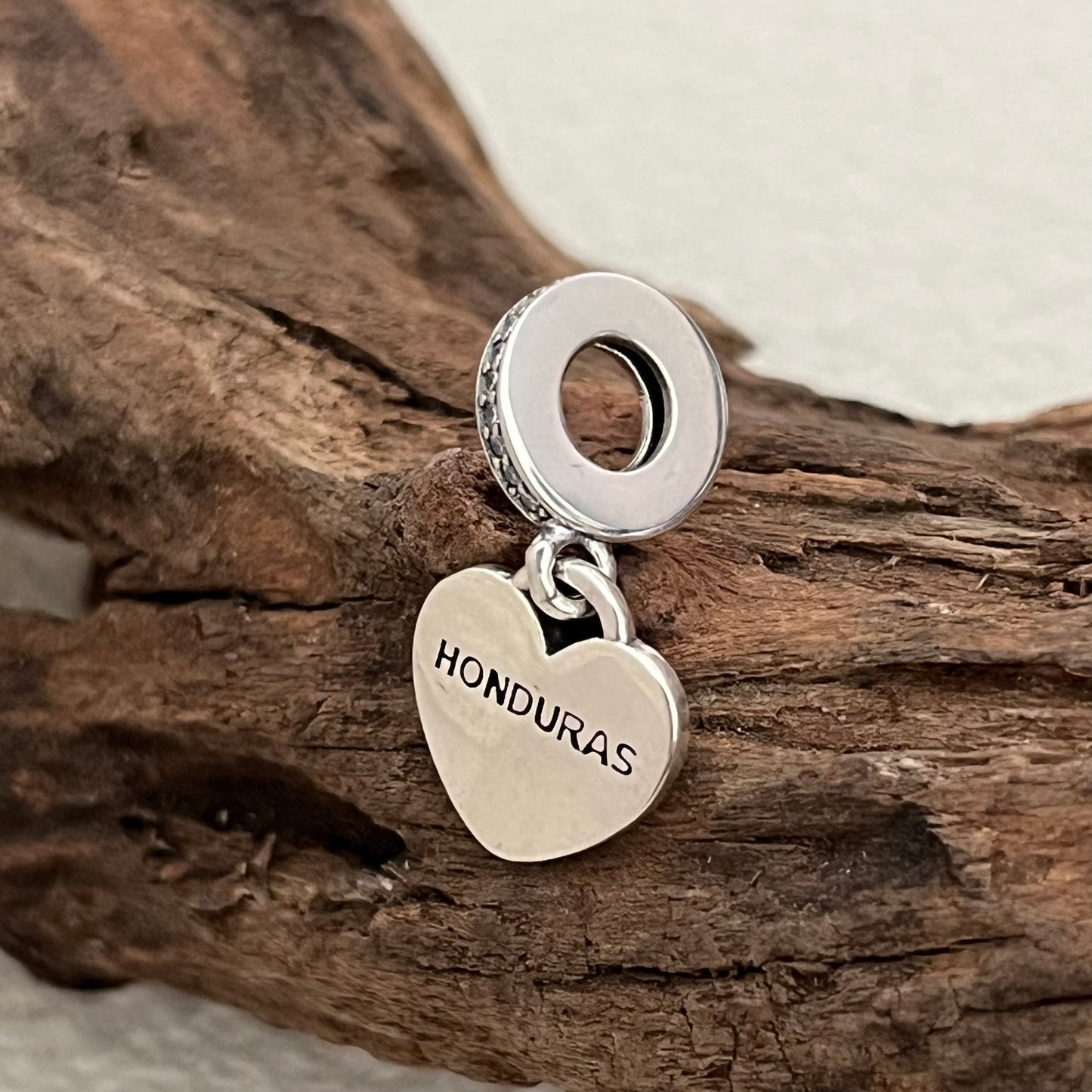 Honduras Flag Heart Exclusive Dangle Charm Pendant for Pandora Bracelet S925 Silver