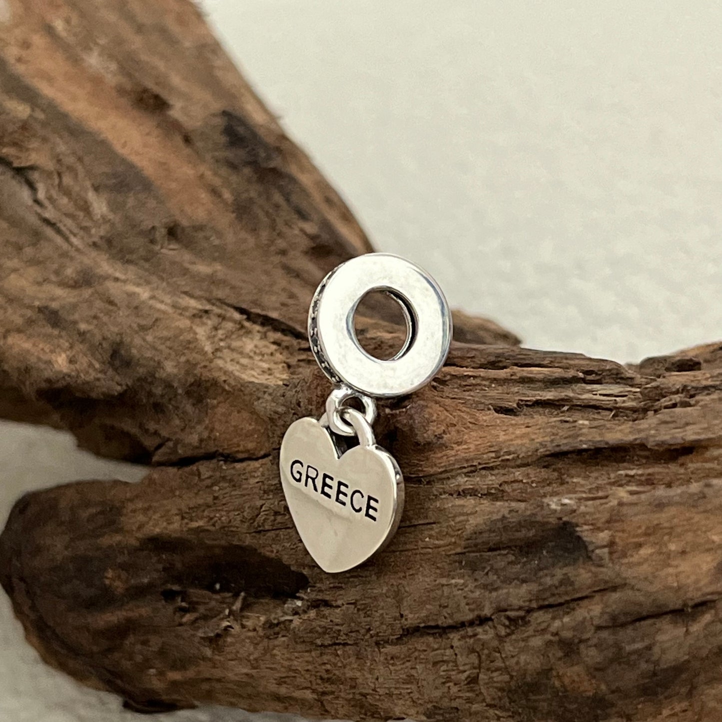 Greece Flag Heart Exclusive Dangle Charm Pendant for Pandora Bracelet S925 Silver