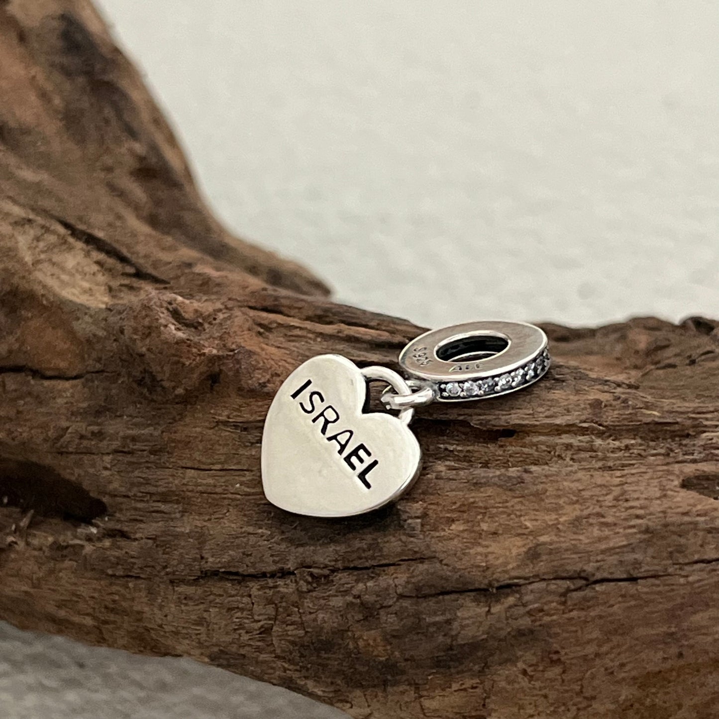 Israel Flag Heart Exclusive Dangle Charm Pendant for Pandora Bracelet S925 Silver