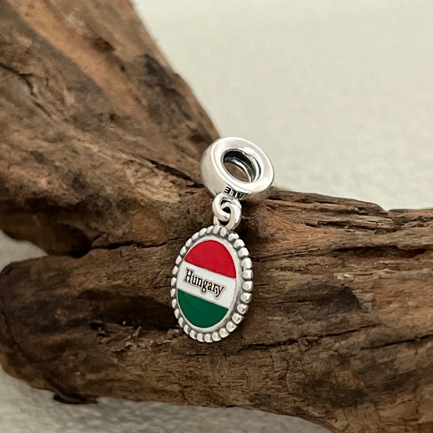 Hungary Flag Exclusive Dangle Charm Pendant for Pandora Bracelet S925 Silver