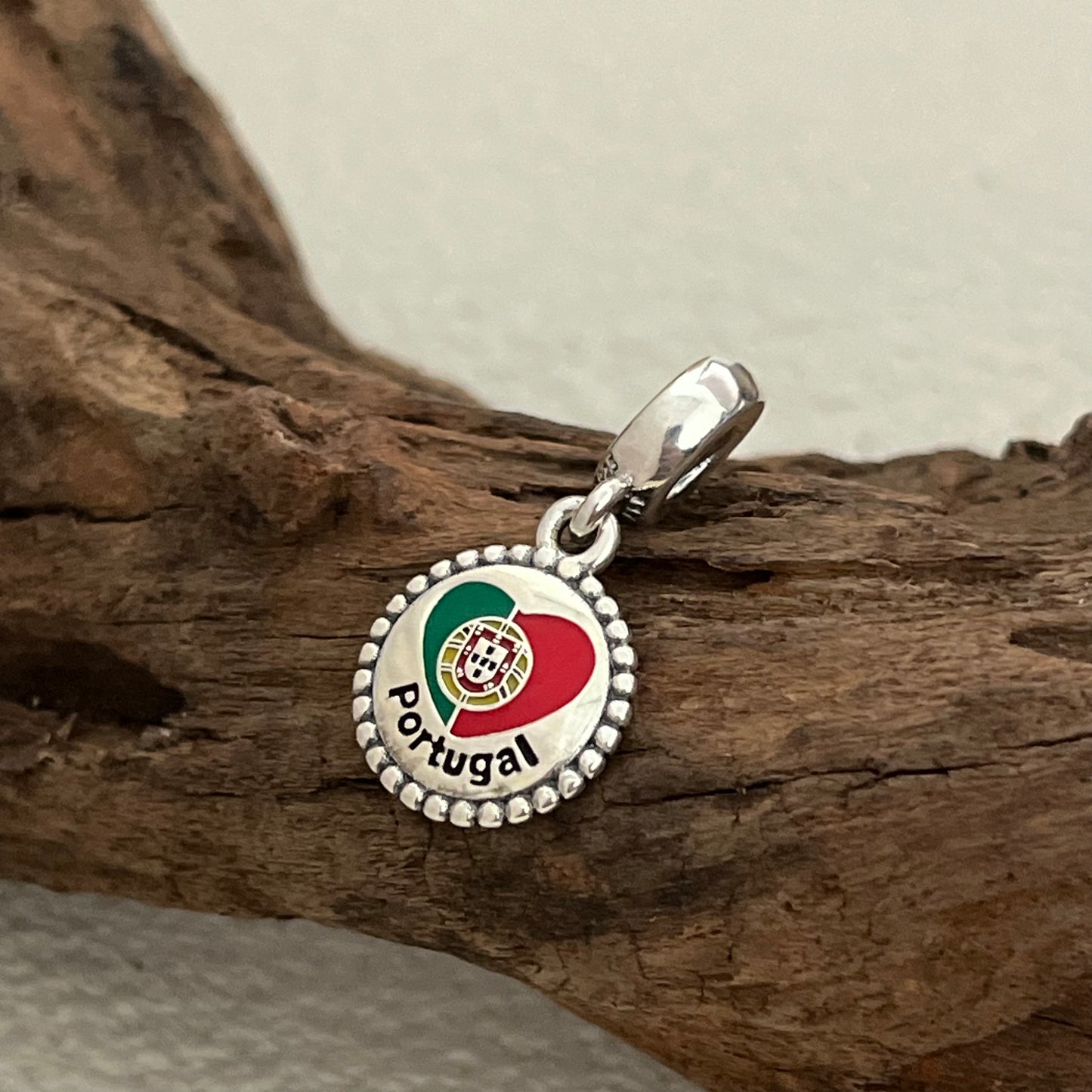Portugal Flag Exclusive Dangle Charm Pendant for Pandora Bracelet S925 Silver