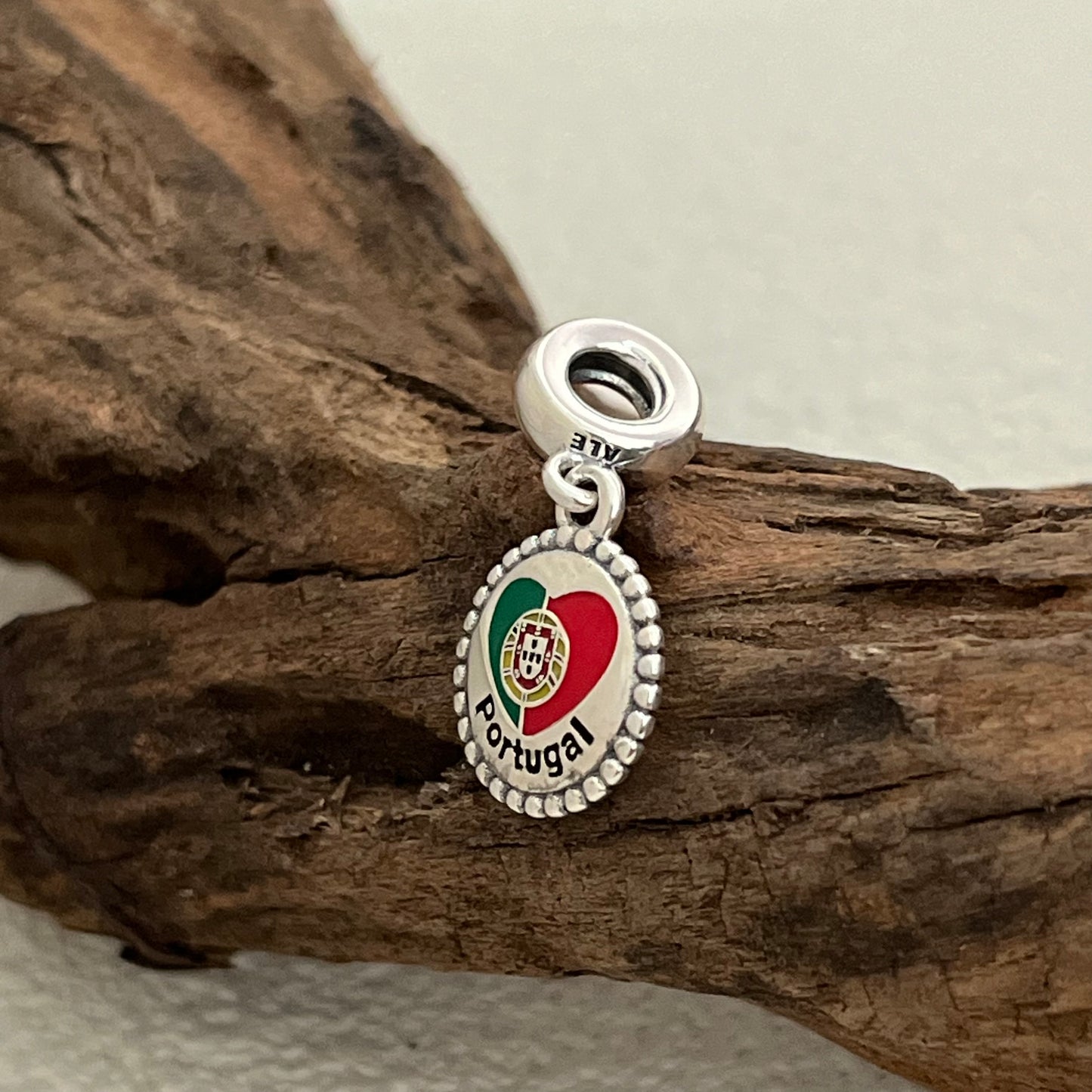 Portugal Flag Exclusive Dangle Charm Pendant for Pandora Bracelet S925 Silver