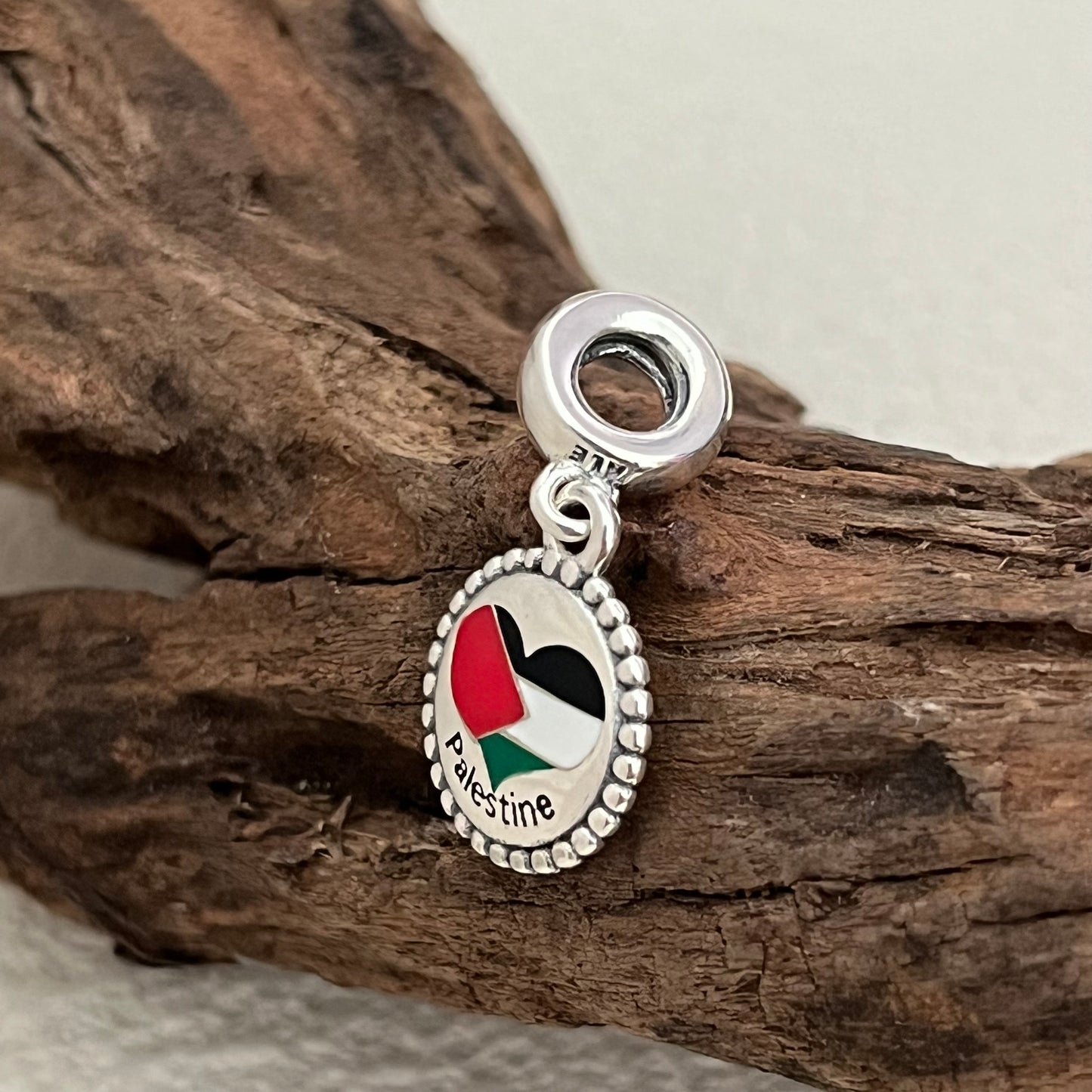Palestine Heart Flag Exclusive Dangle Charm Pendant for Pandora Bracelet S925 Silver
