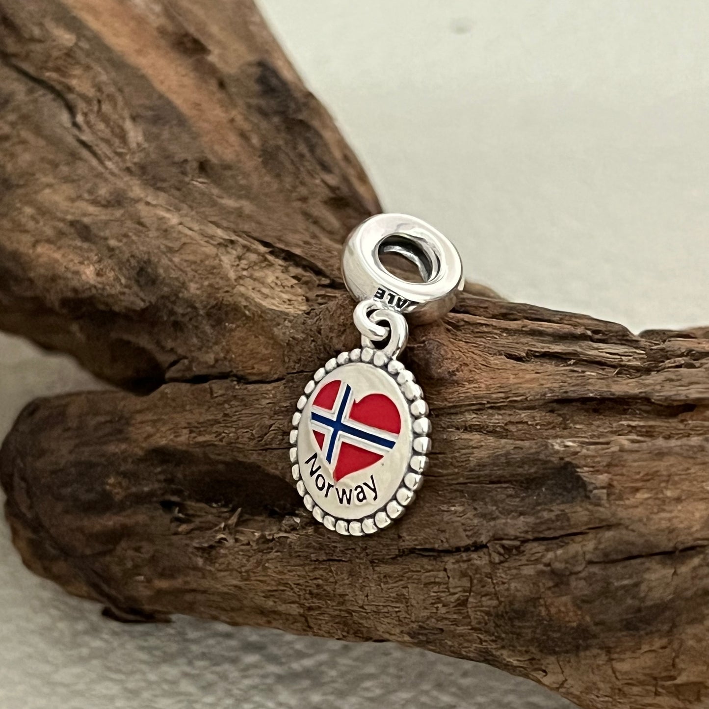 Norway Heart Flag Exclusive Dangle Charm Pendant for Pandora Bracelet S925 Silver