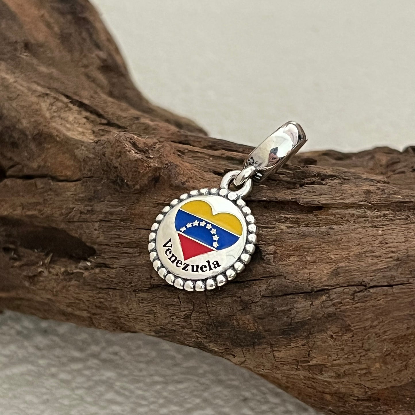 Venezuela Heart Flag Exclusive Dangle Charm Pendant for Pandora Bracelet S925 Silver