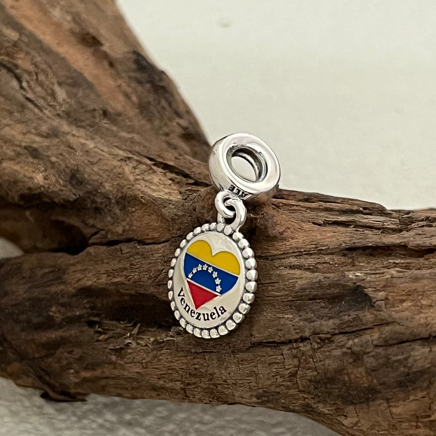 Venezuela Heart Flag Exclusive Dangle Charm Pendant for Pandora Bracelet S925 Silver